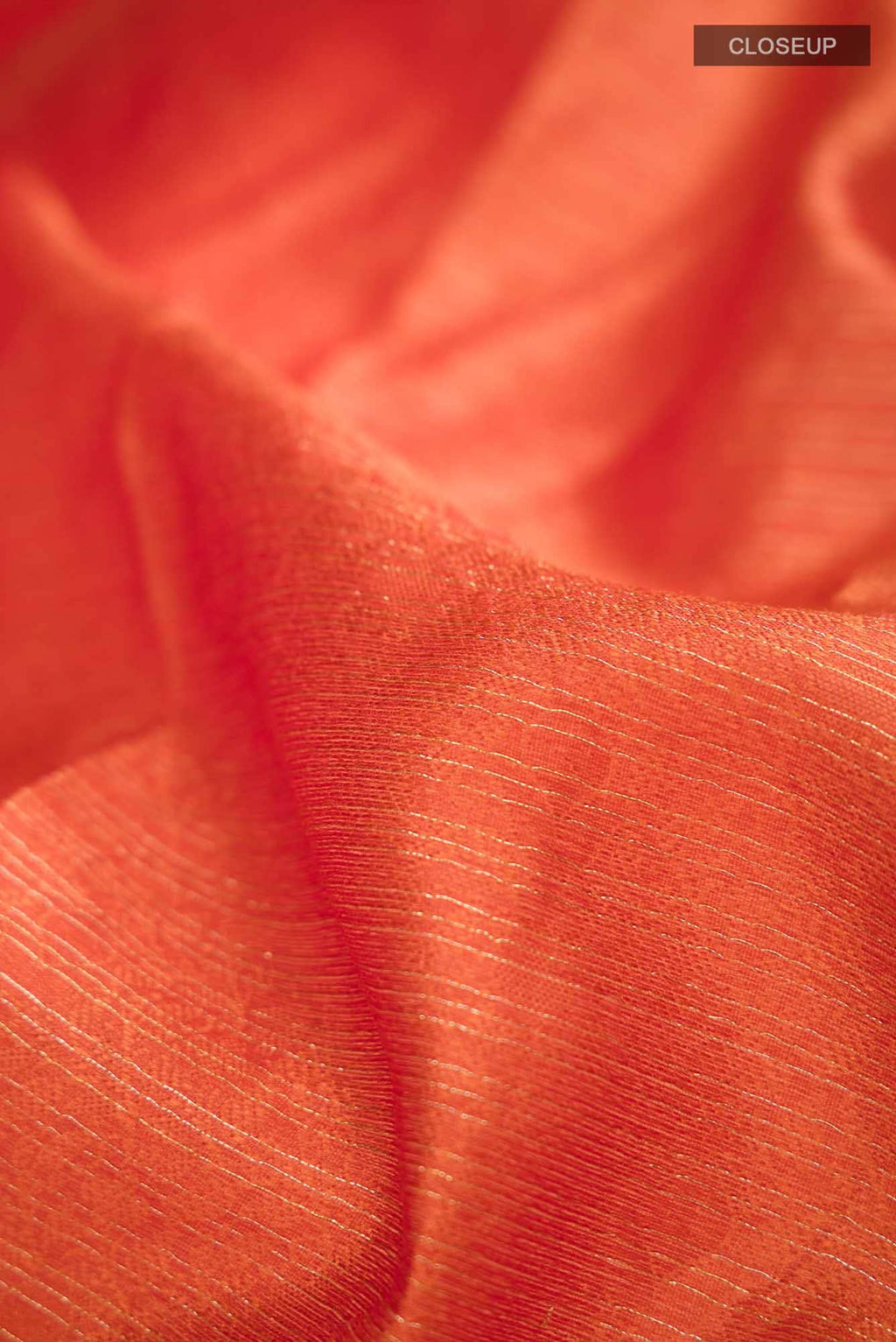 Orange Blended Silk Cotton Saree