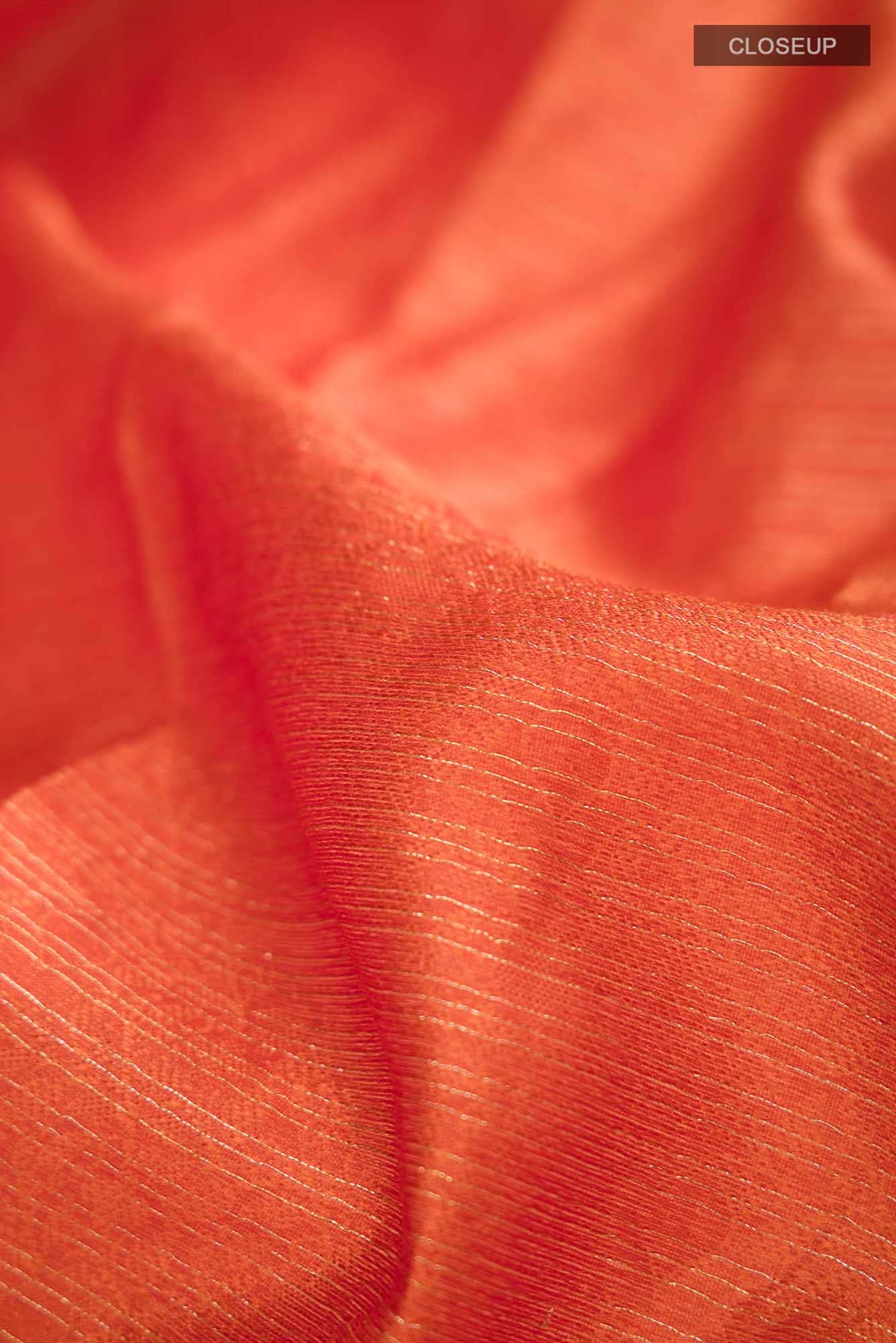 Orange Blended Silk Cotton Saree