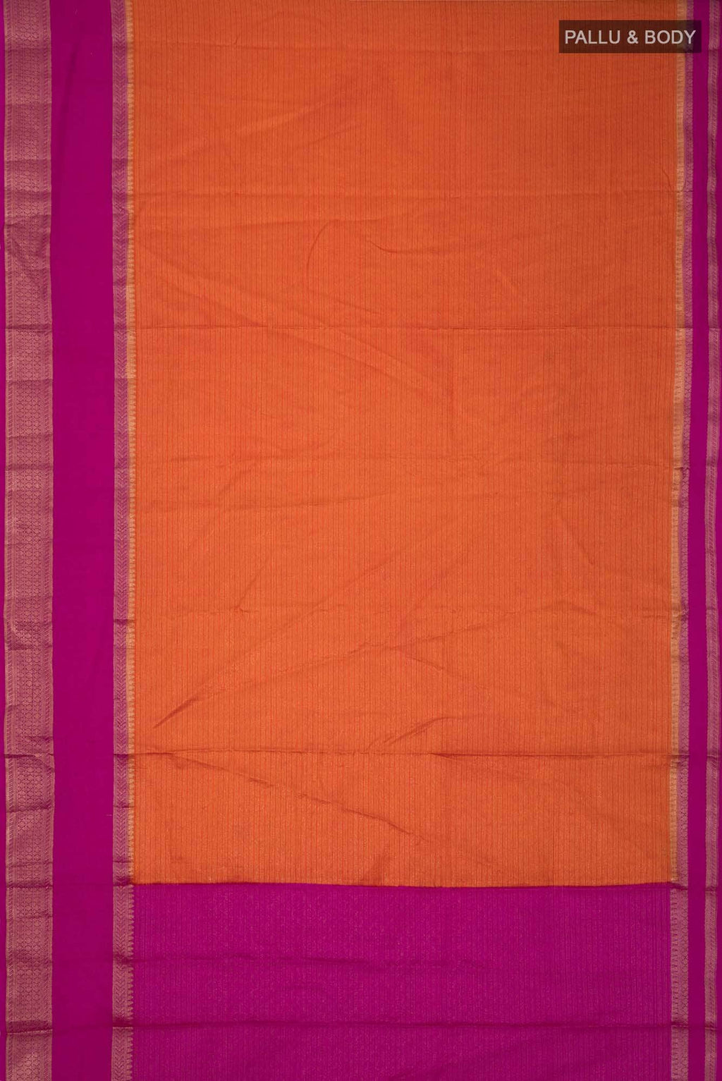 Orange Blended Silk Cotton Saree