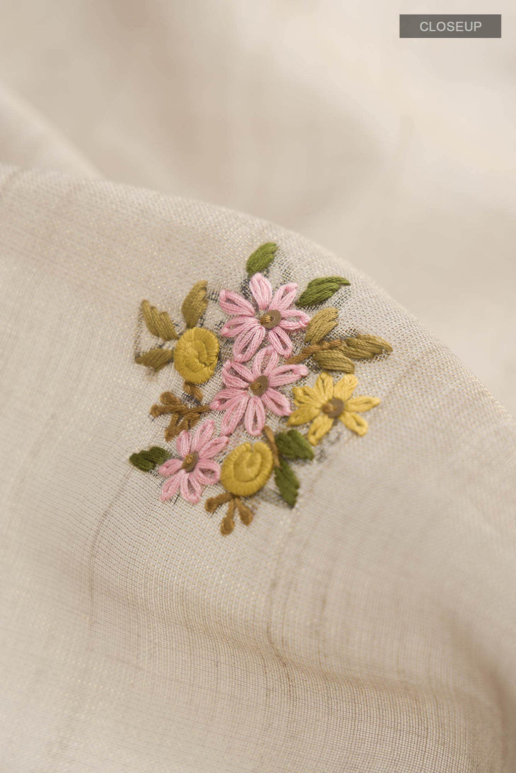 Green Blended Linen Saree