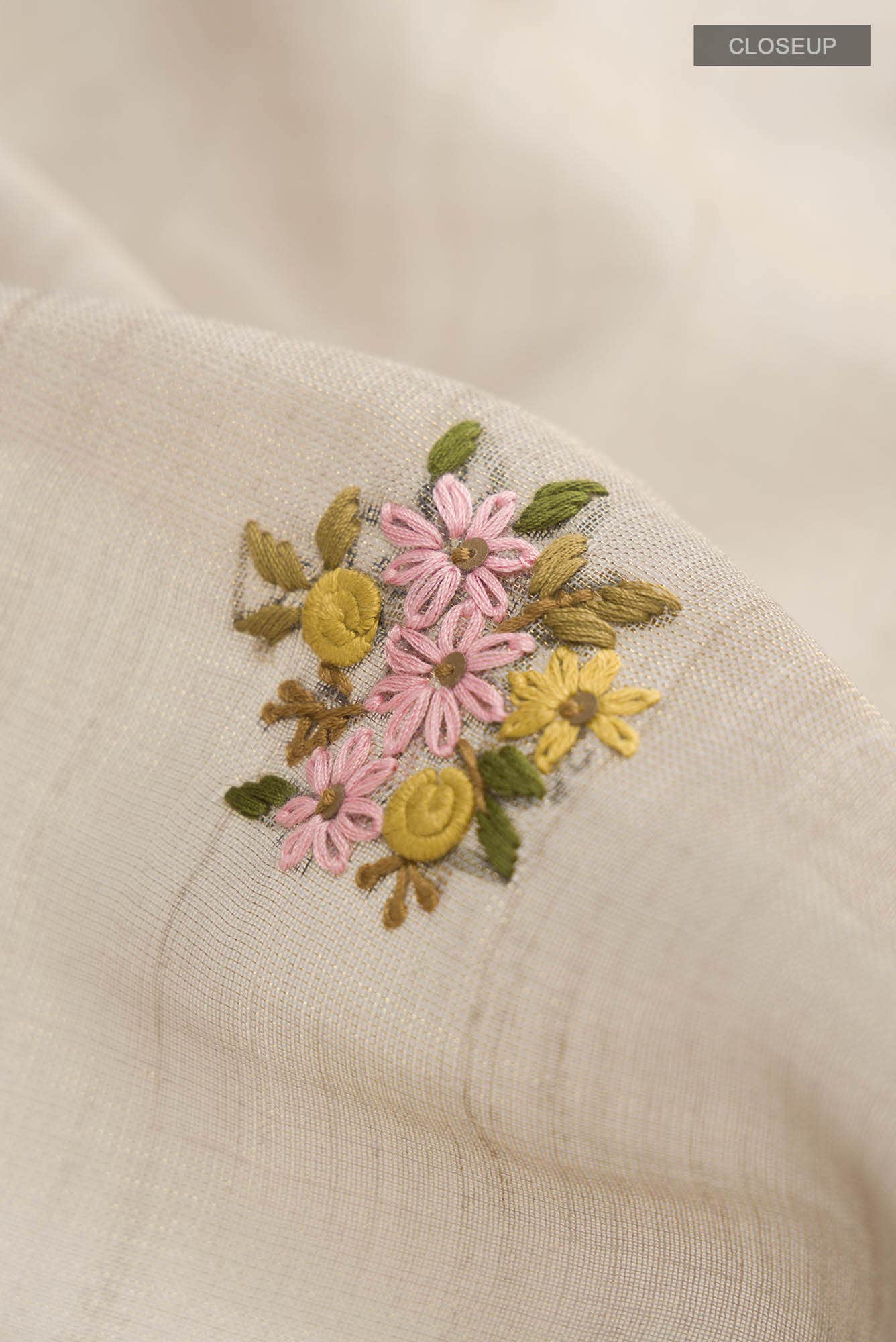 Green Blended Linen Saree