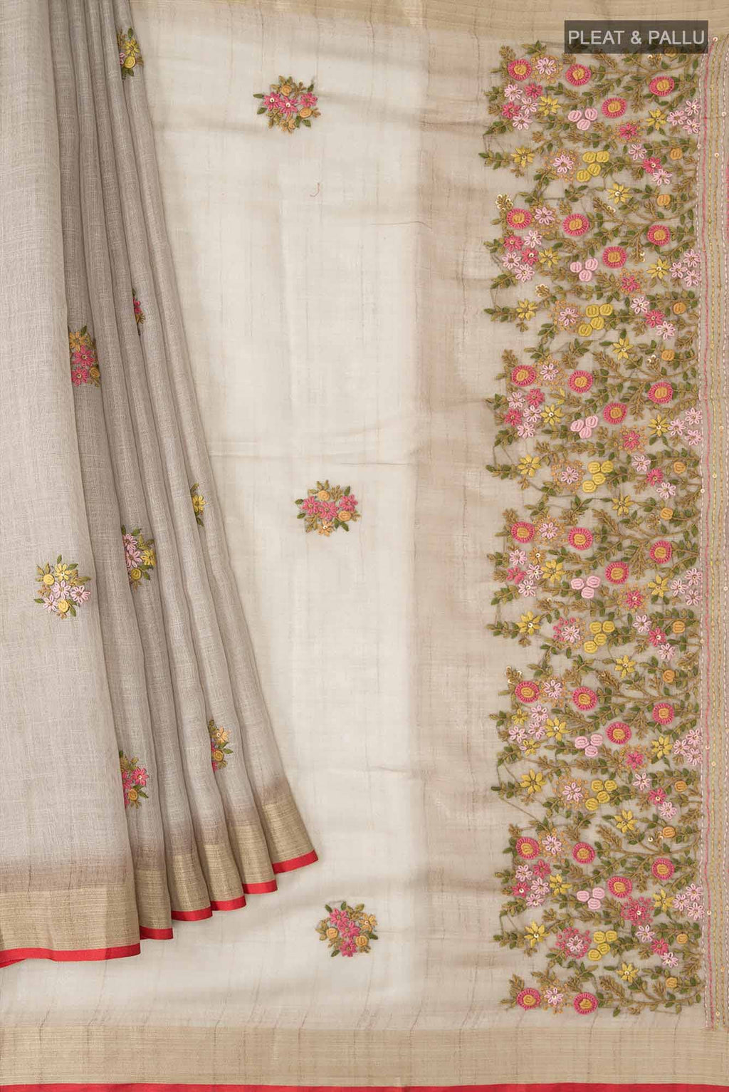 Green Blended Linen Saree
