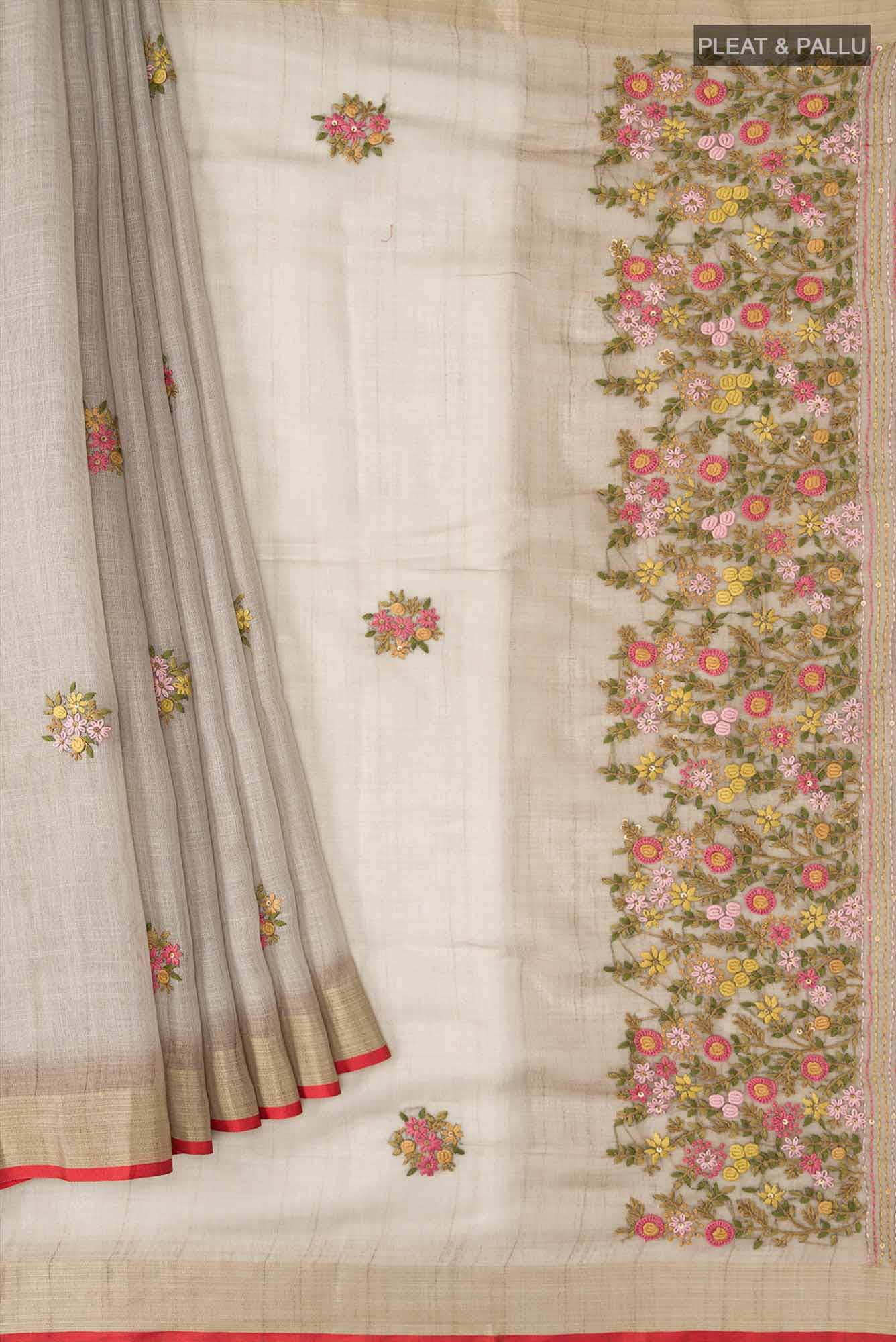 Green Blended Linen Saree