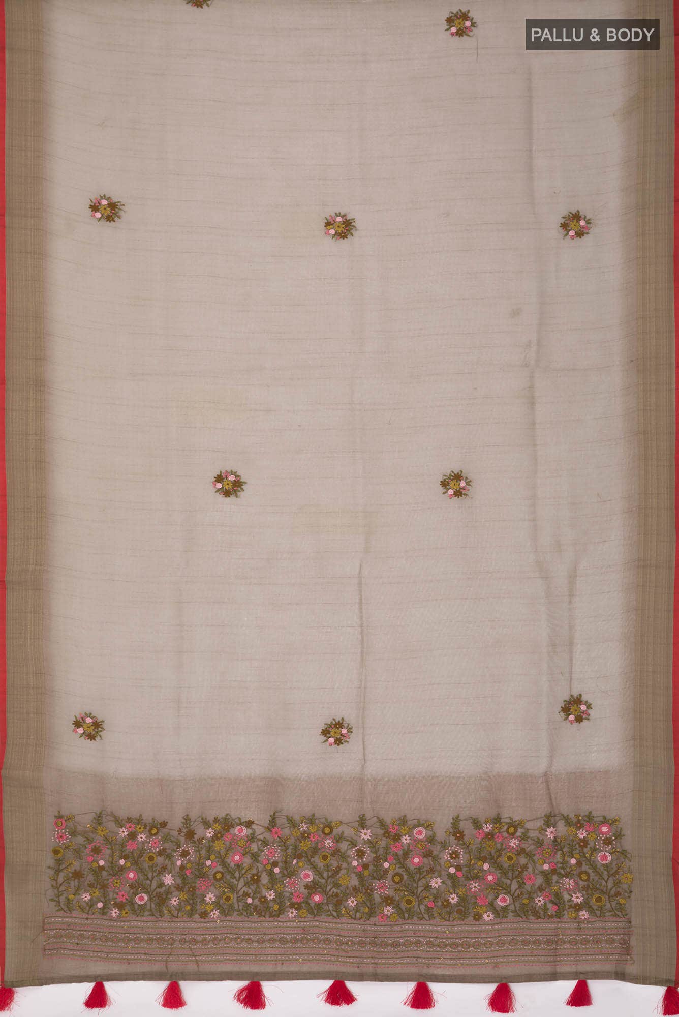 Beige Blended Linen Cotton Saree