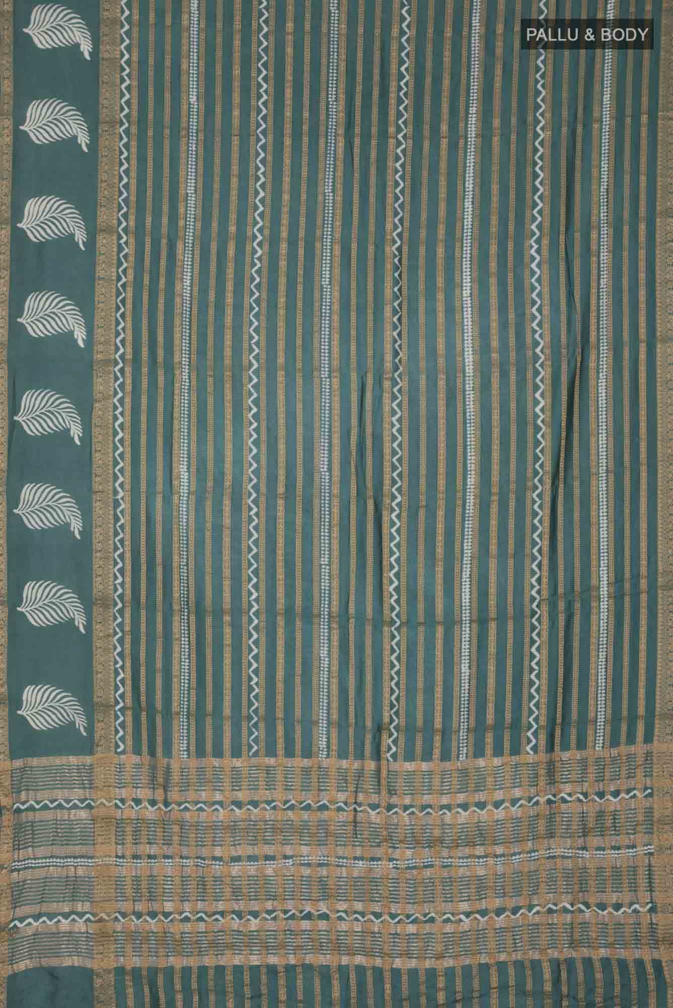 Green Blended Silk Cotton Saree