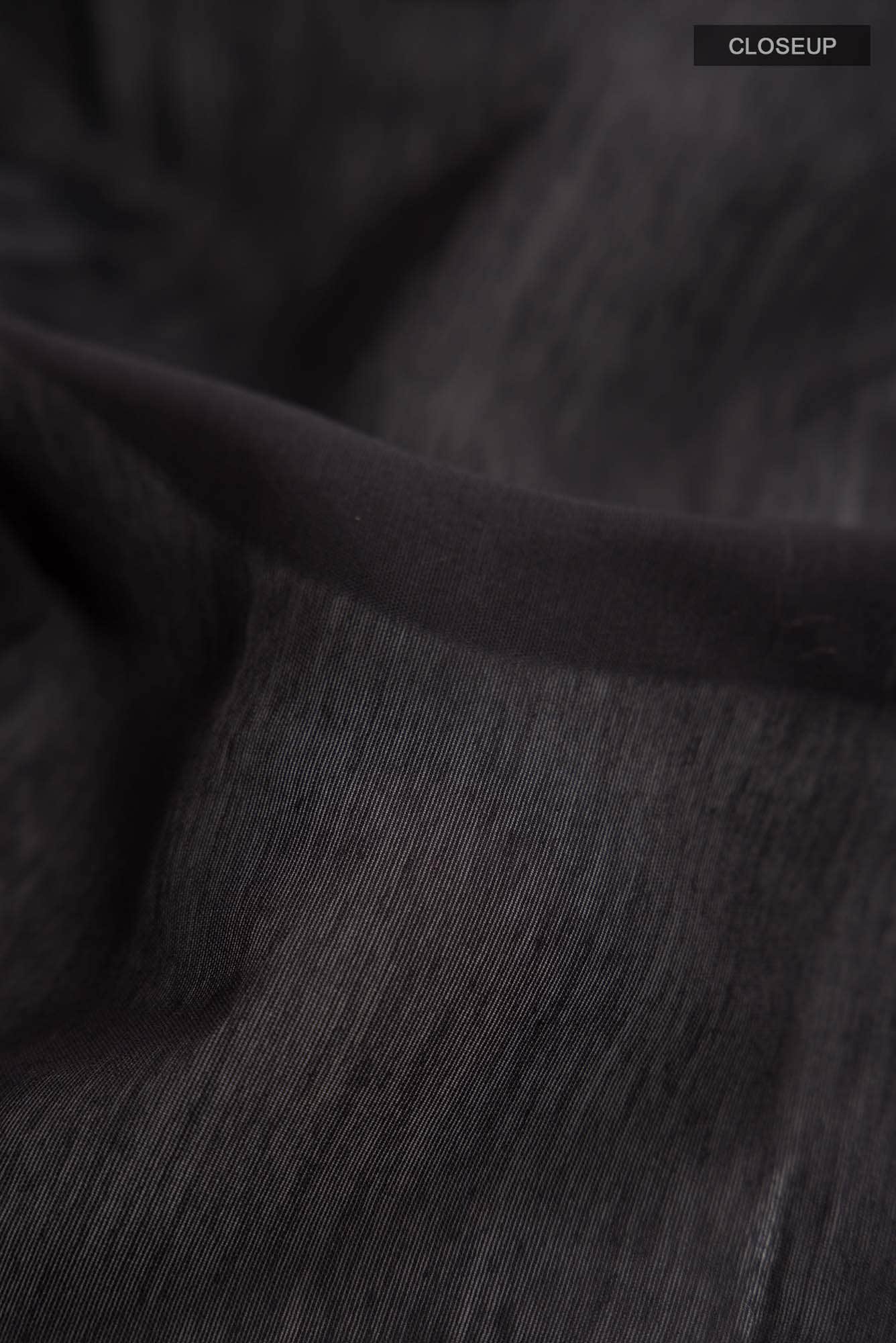 Black Blended Tussar Silk Saree