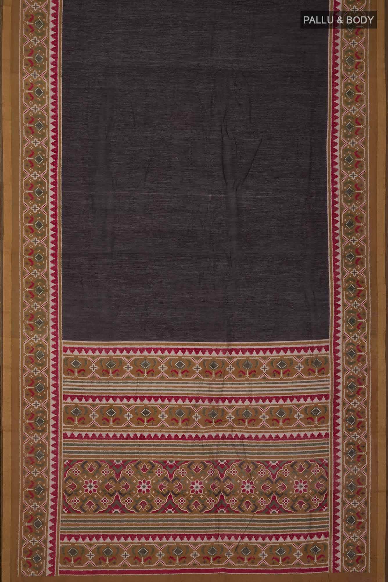 Black Blended Tussar Silk Saree
