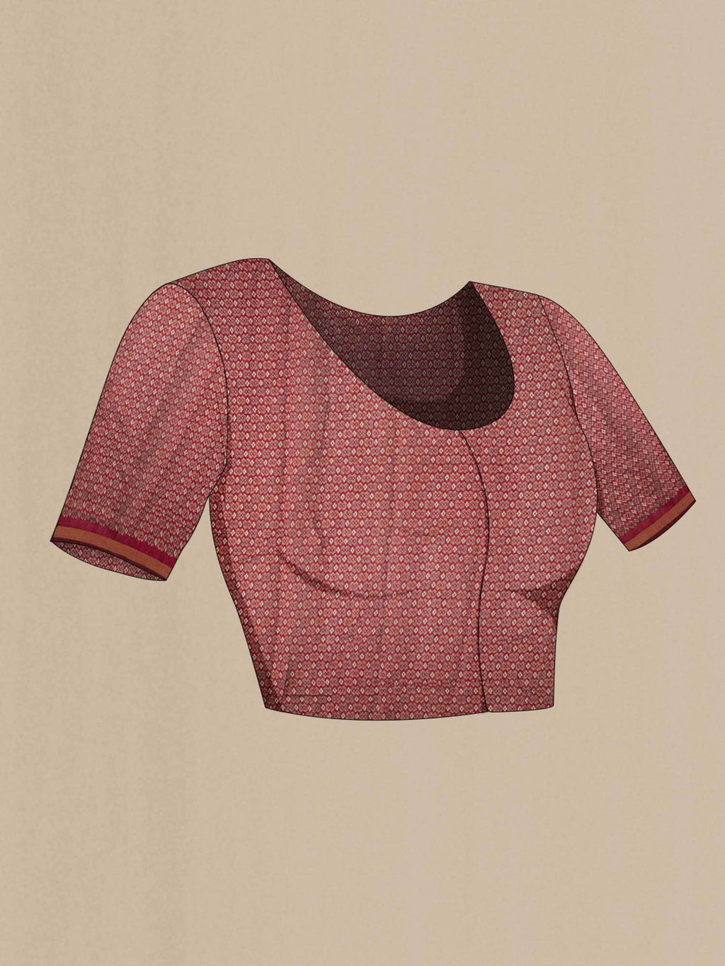 Brown Blended Silk Cotton Saree