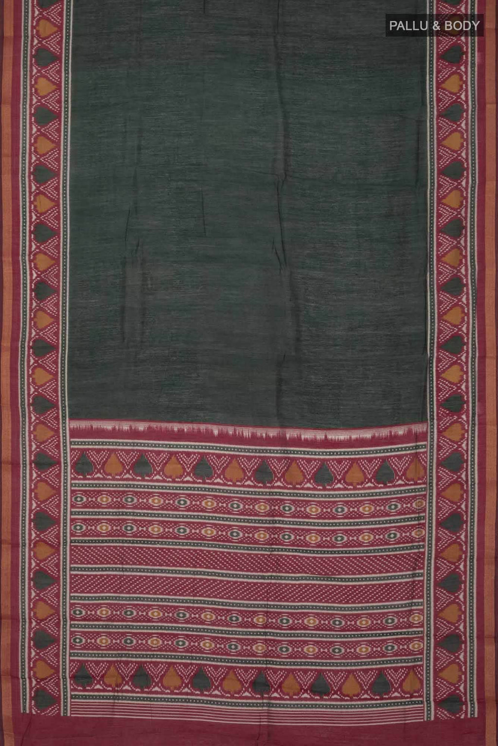 Bottle Green Blended Tussar Silk Saree