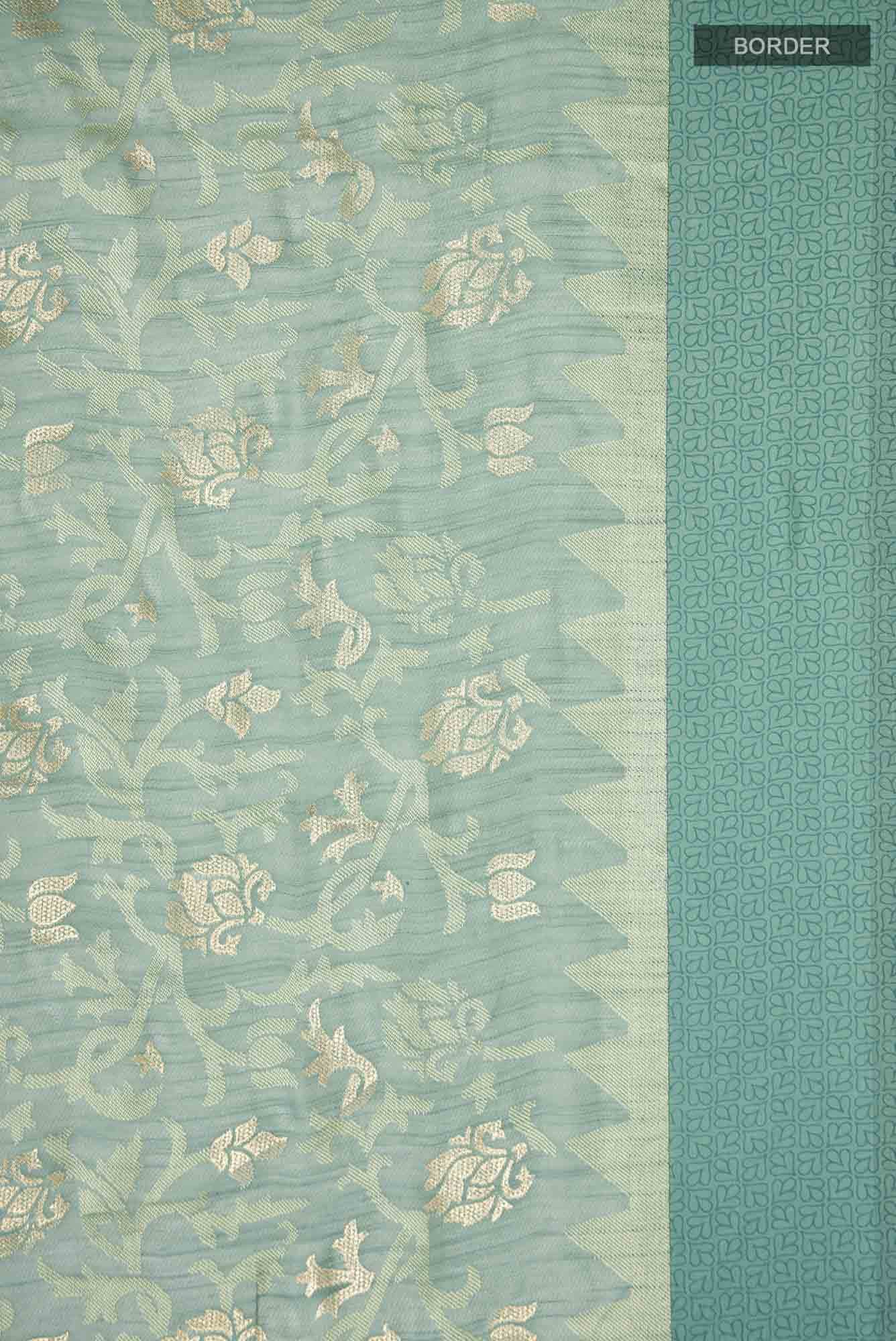 Green Blended Silk Cotton Saree