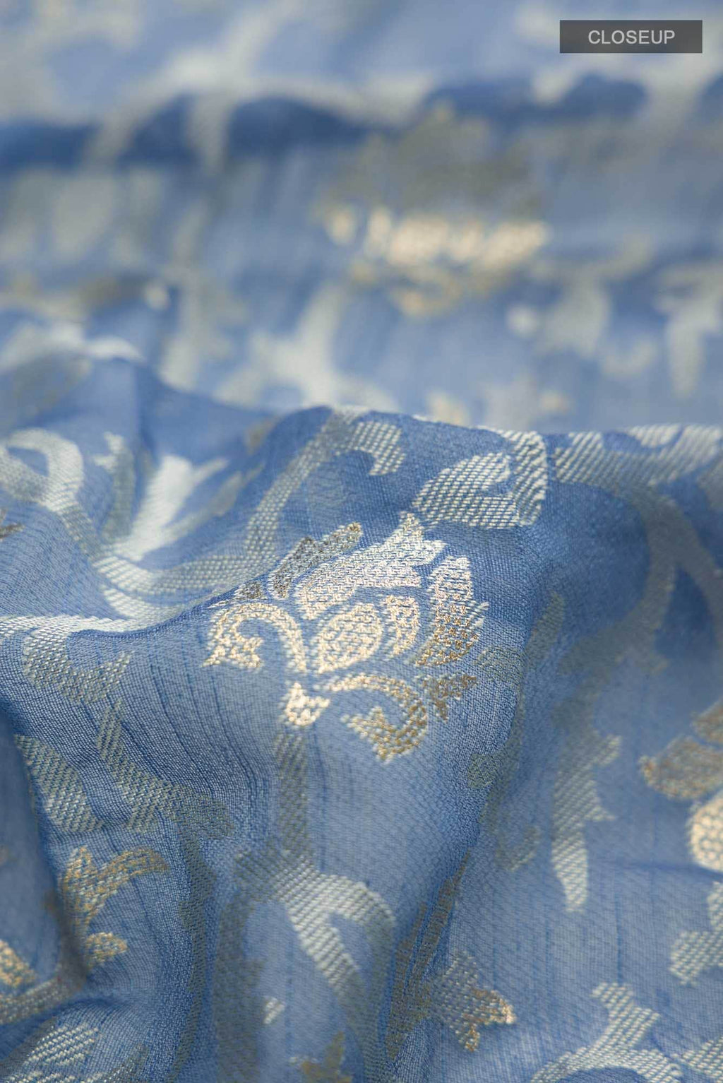 Blue Blended Silk Cotton Saree