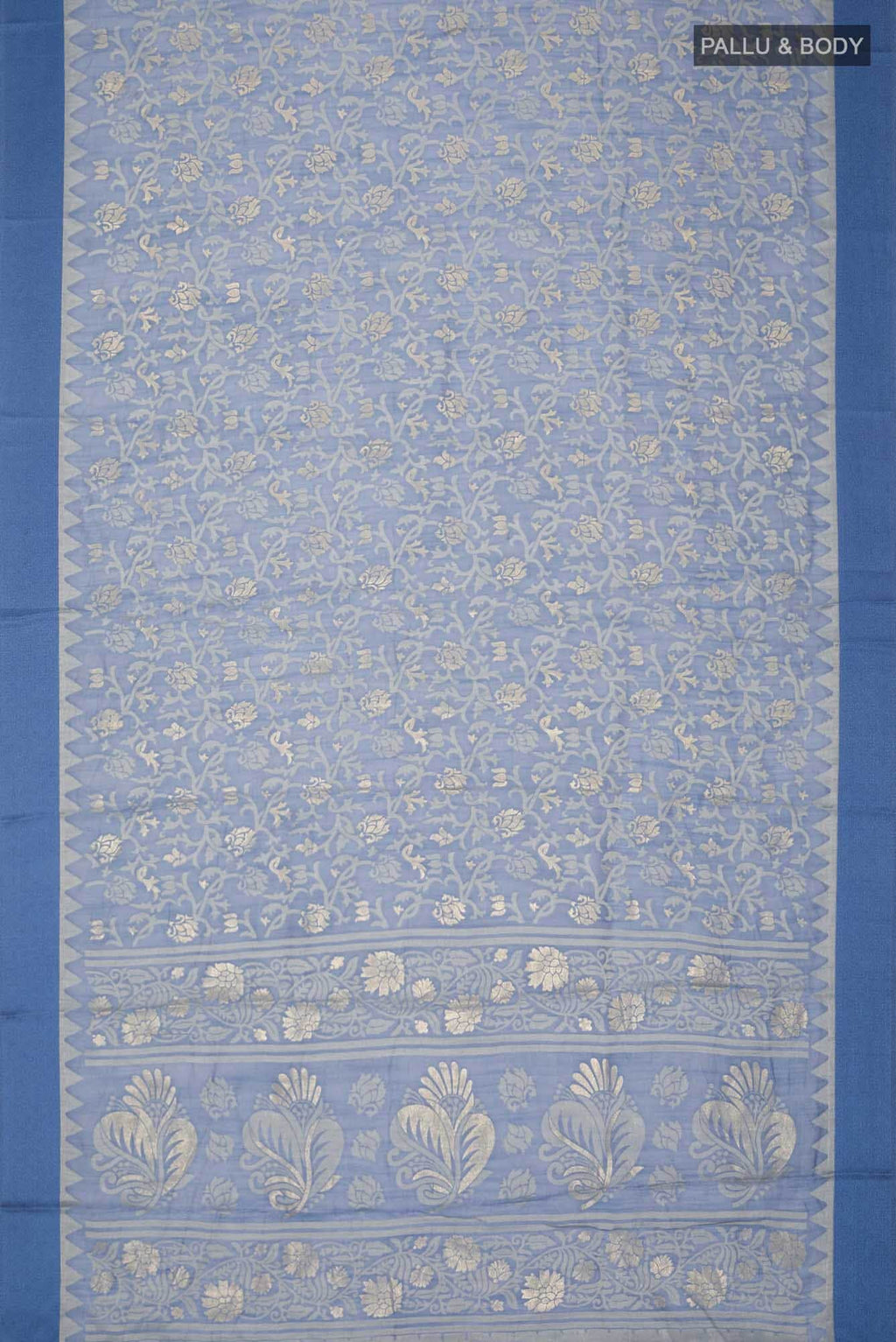 Blue Blended Silk Cotton Saree