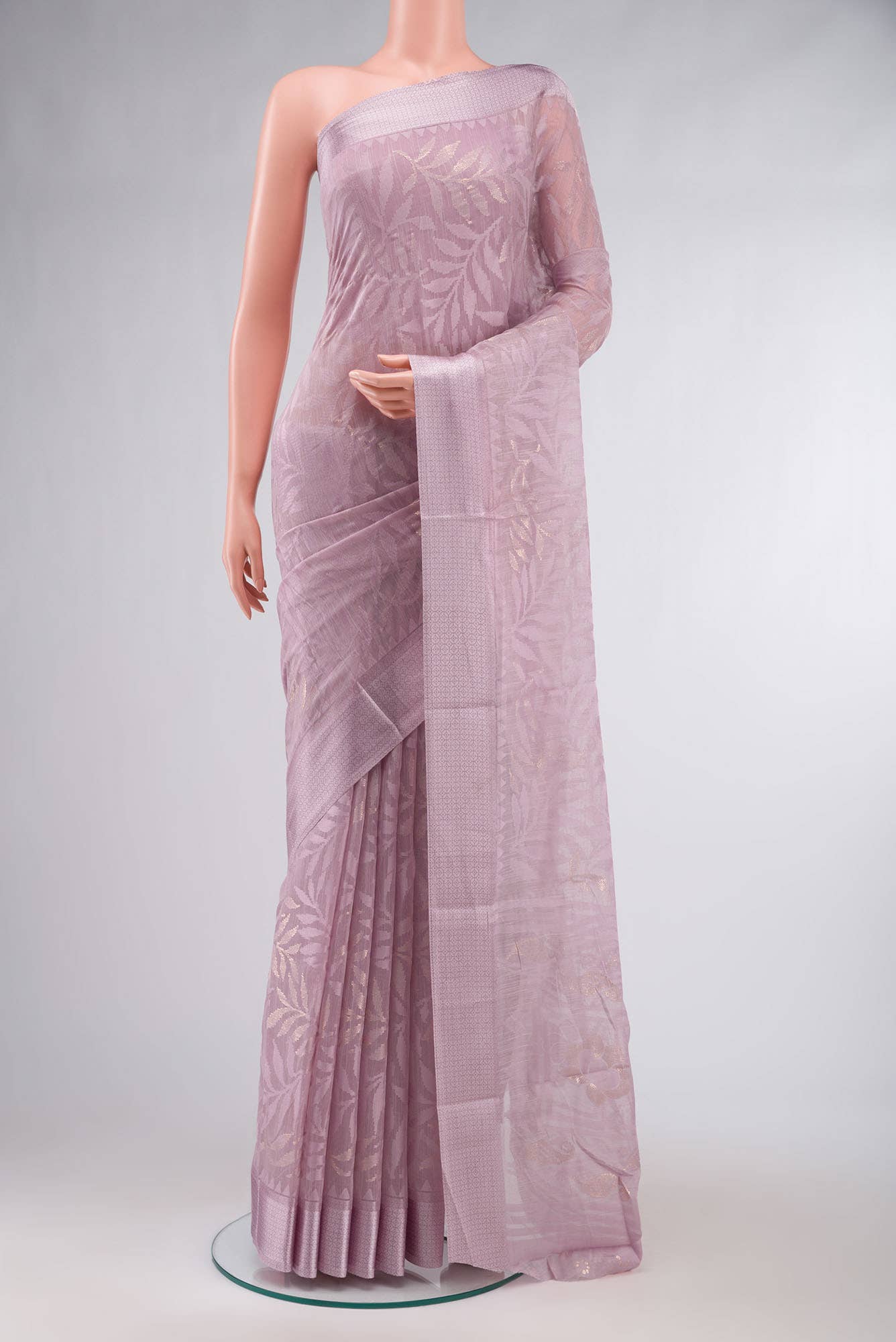Rose Gold Blended Silk Cotton Saree