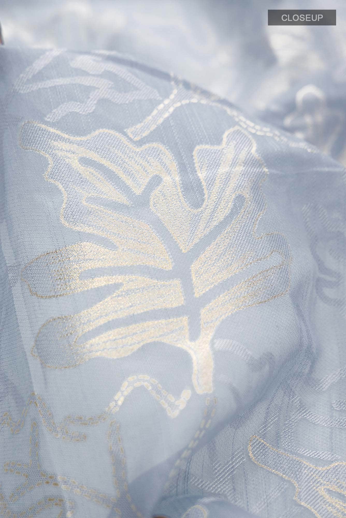 Blue Blended Silk Cotton Saree