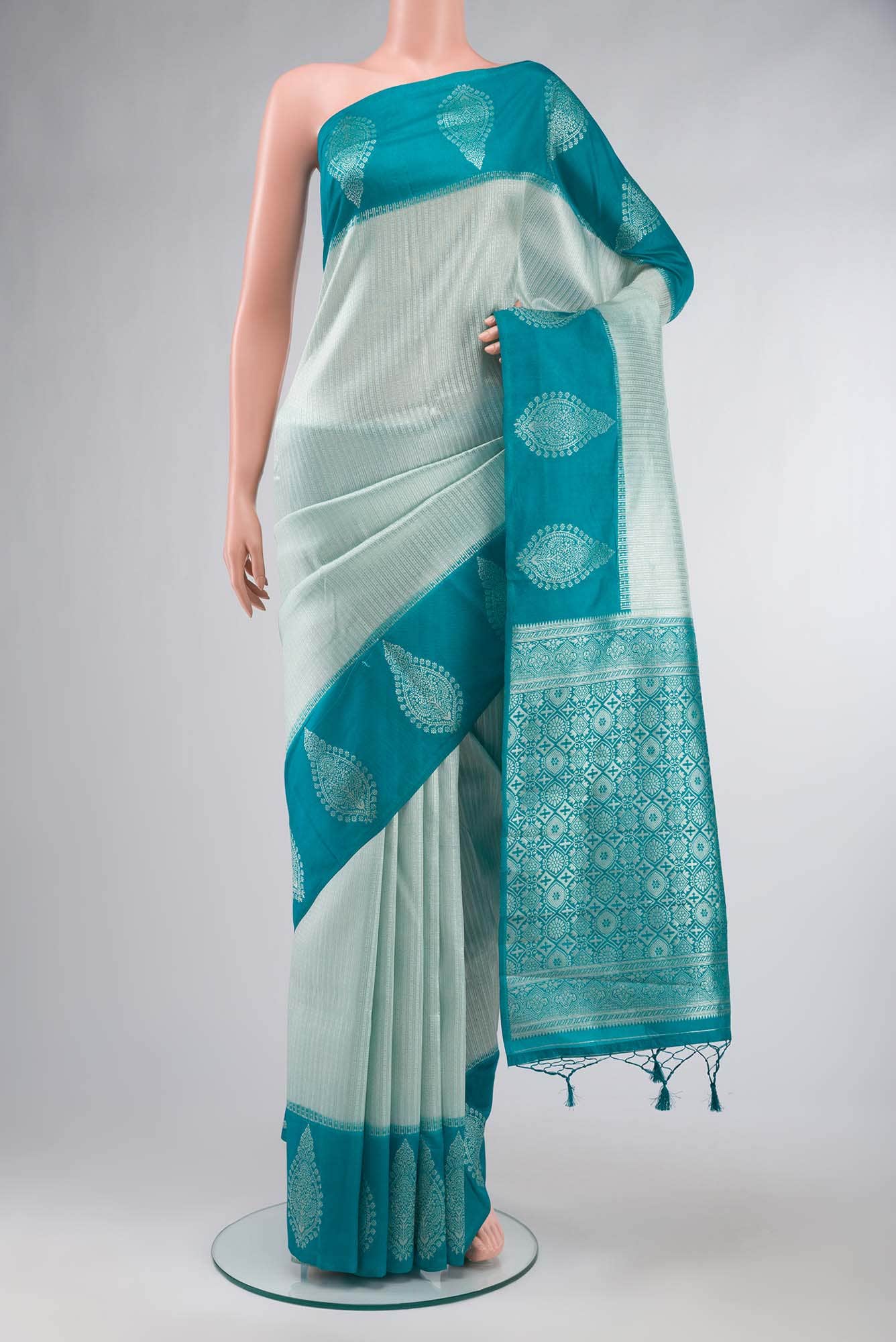 Green Blended Art Silk Saree