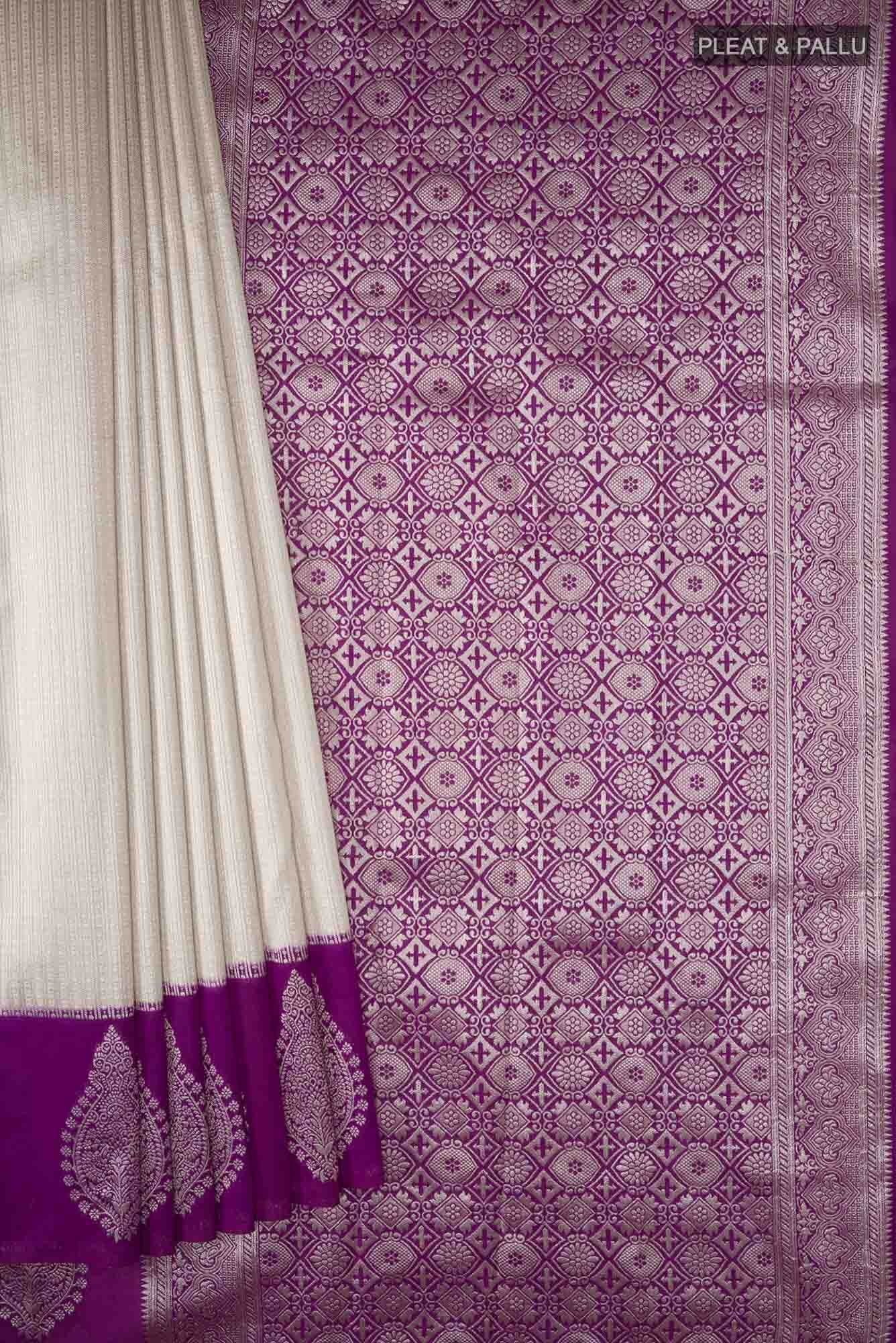 Beige Blended Art Silk Saree