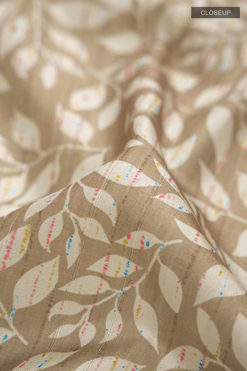 Beige Blended Tussar Silk Saree