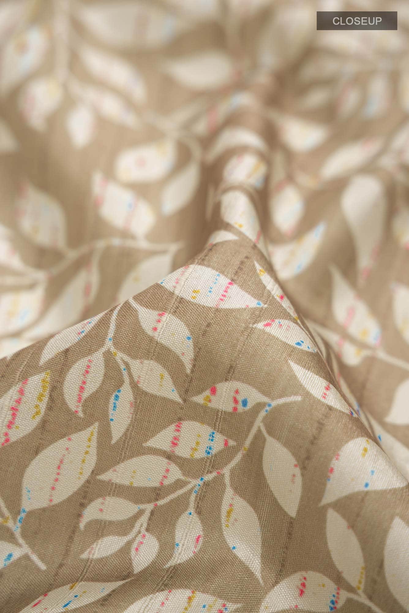Beige Blended Tussar Silk Saree