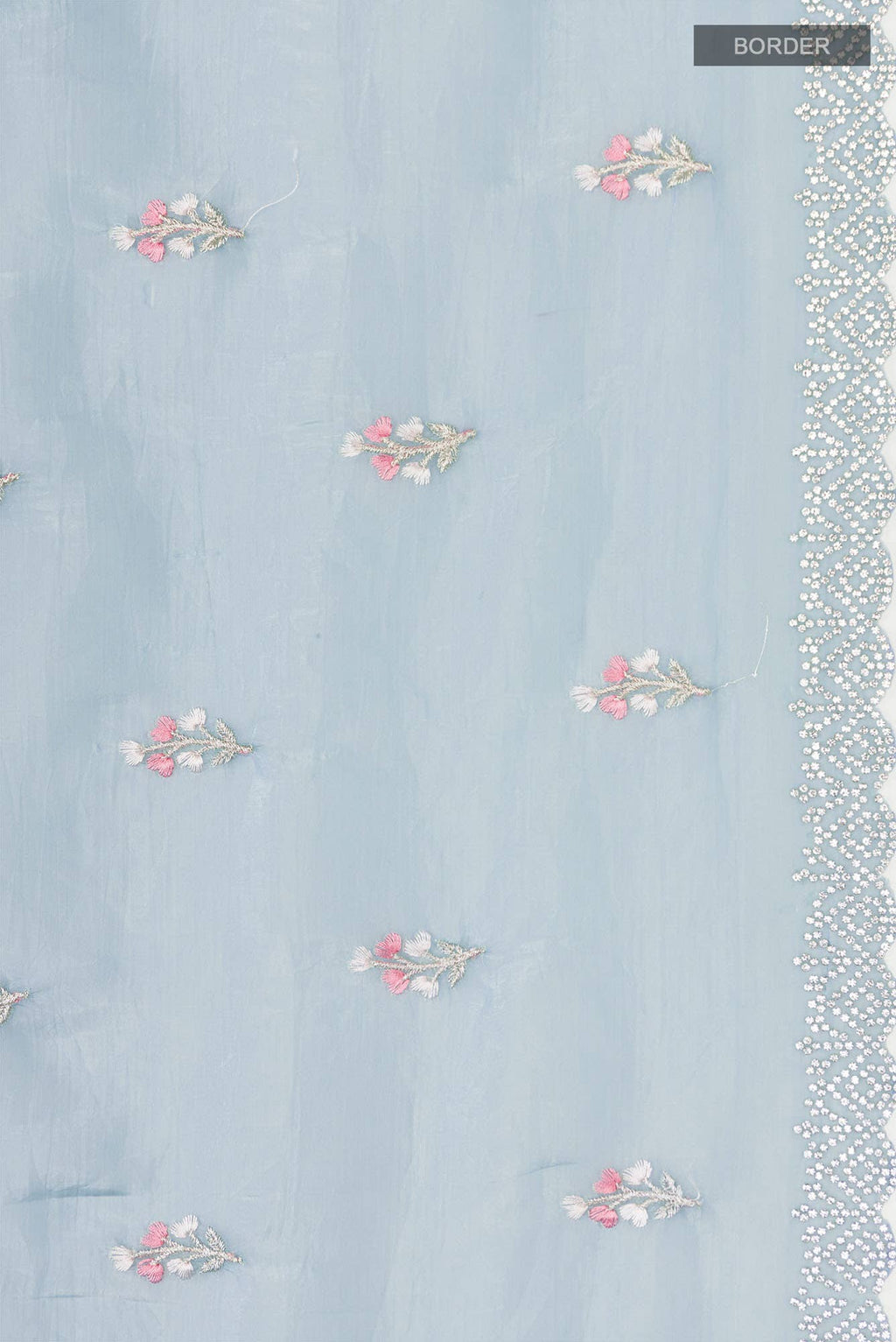 Blue Blended Organza Silk Saree