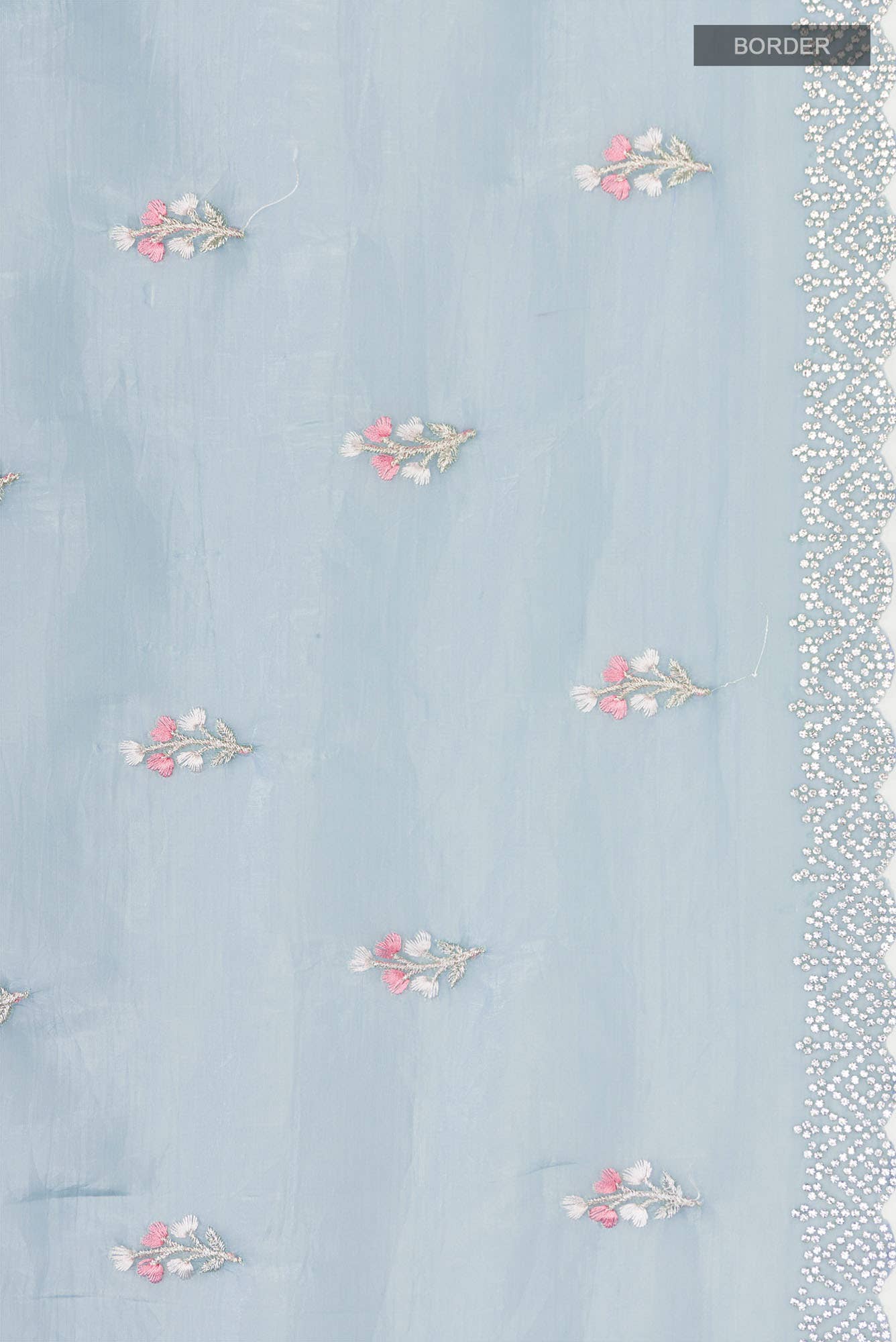 Blue Blended Organza Silk Saree