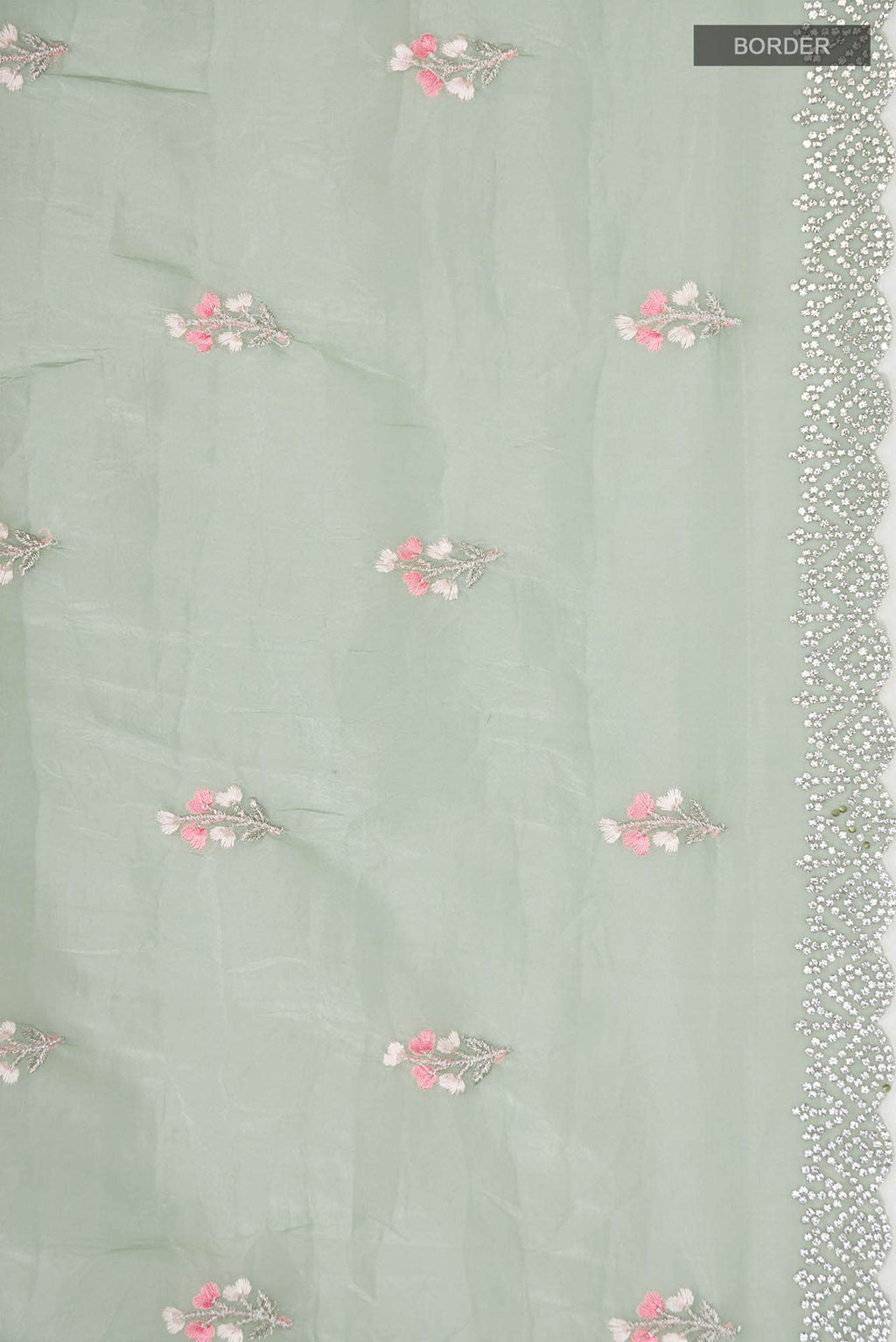 Mint Green Blended Organza Silk Saree