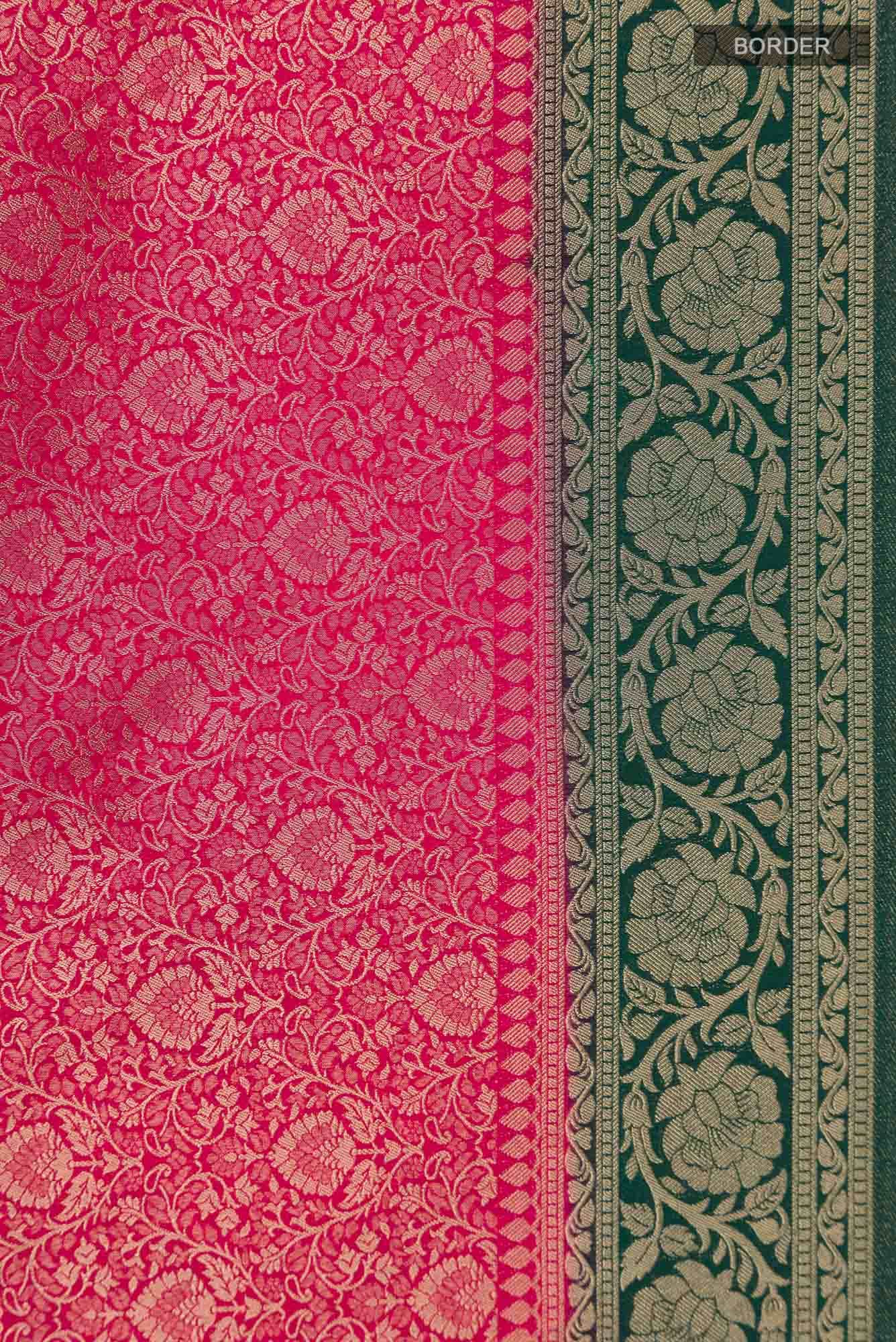 Dark Pink Blended Art Silk Saree
