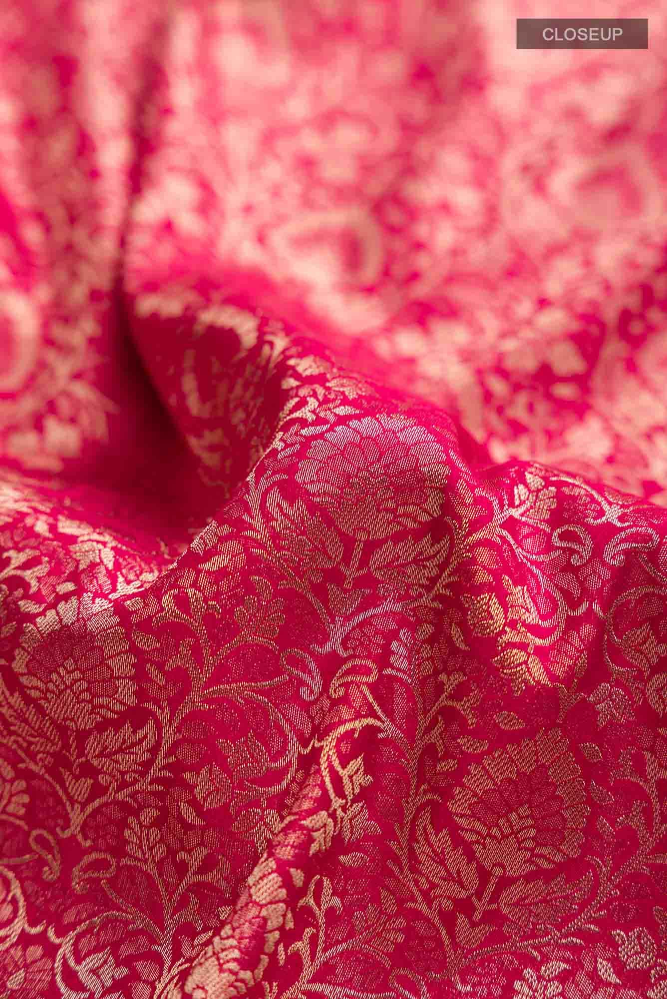 Dark Pink Blended Art Silk Saree