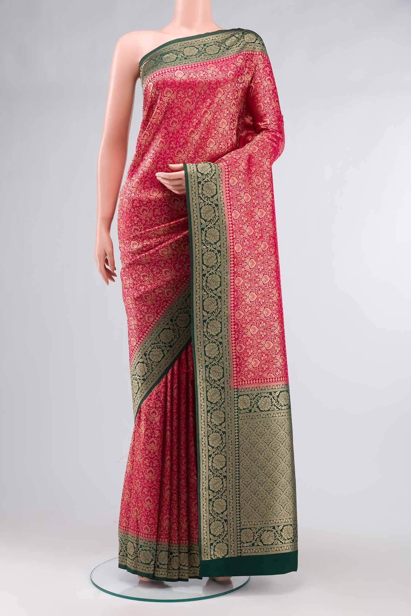 Dark Pink Blended Art Silk Saree