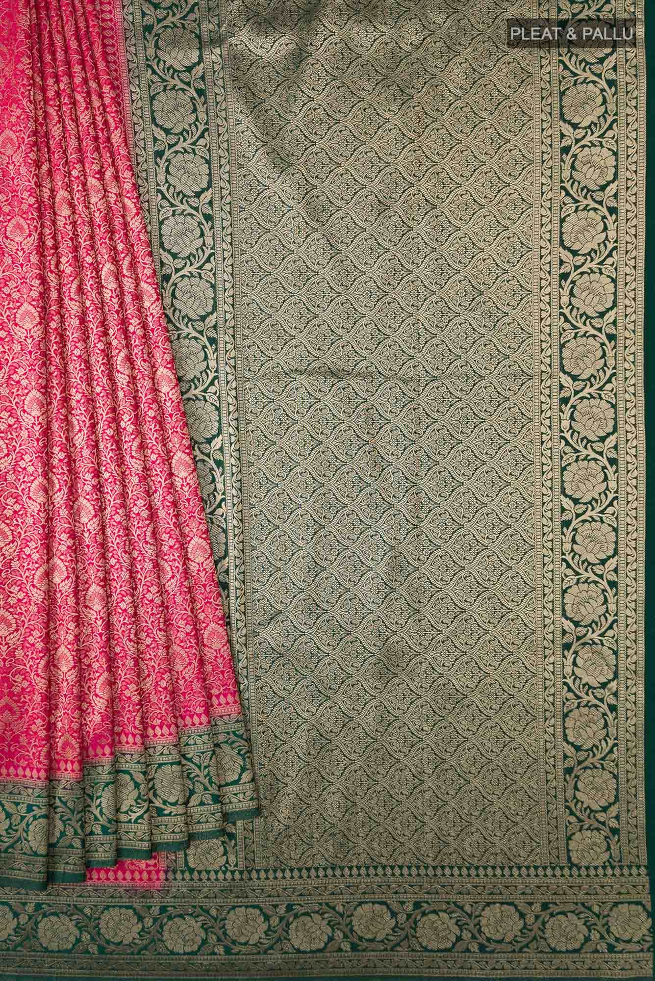 Dark Pink Blended Art Silk Saree