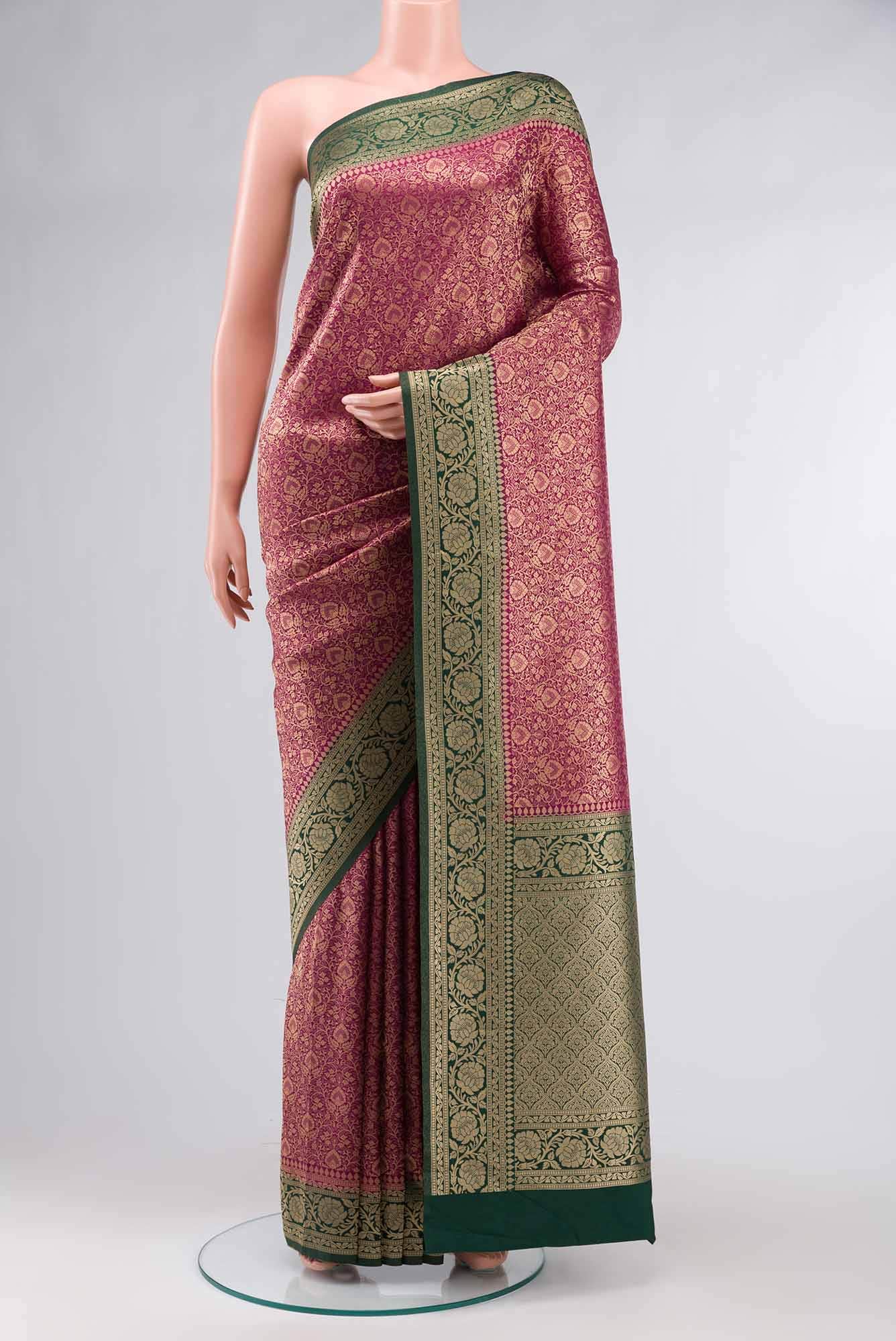 Burgundy Blended Art Silk Saree