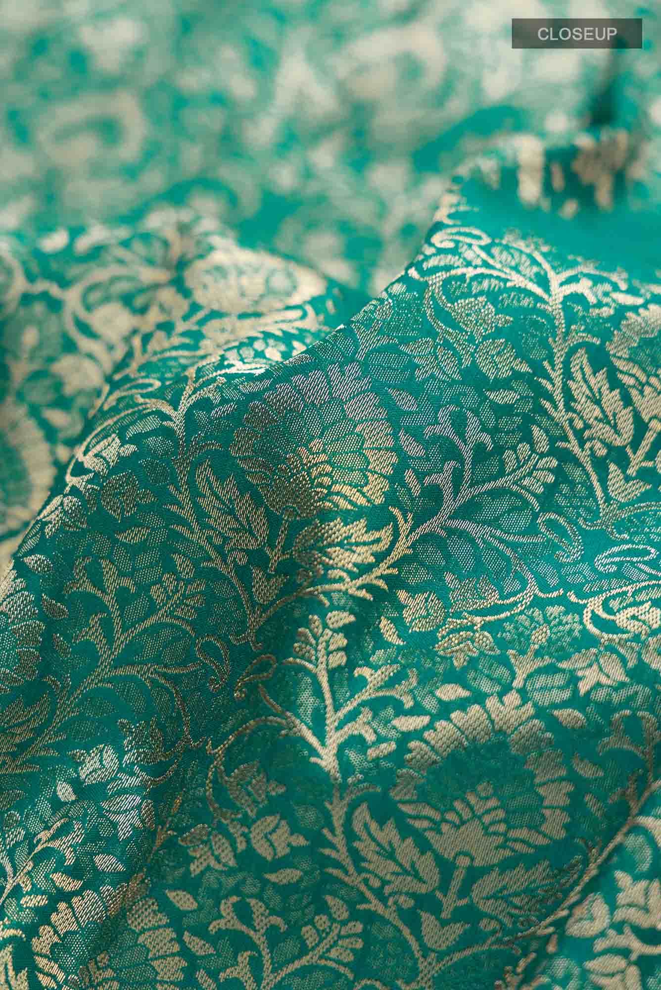 Teal Blended Art Silk Saree