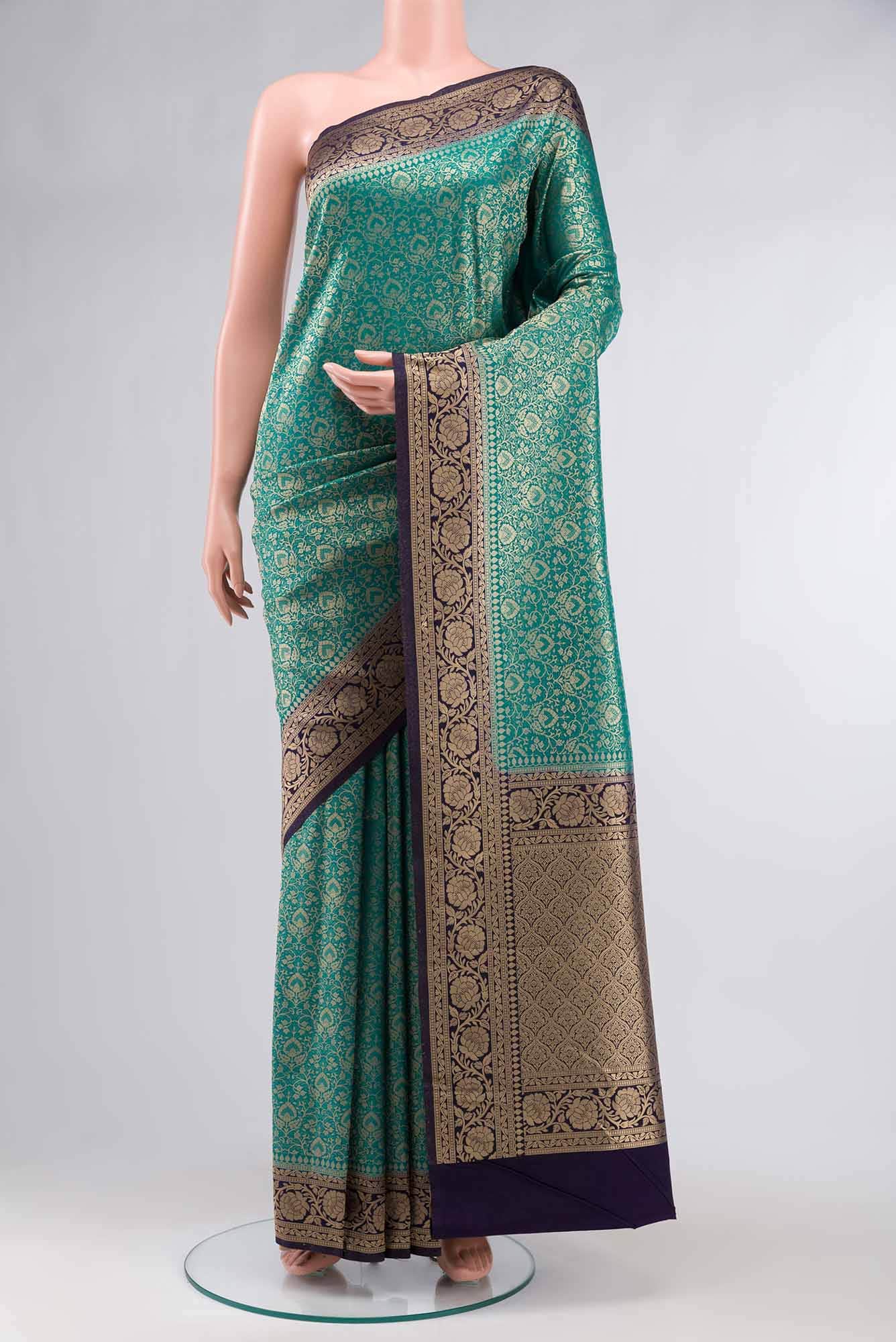 Teal Blended Art Silk Saree