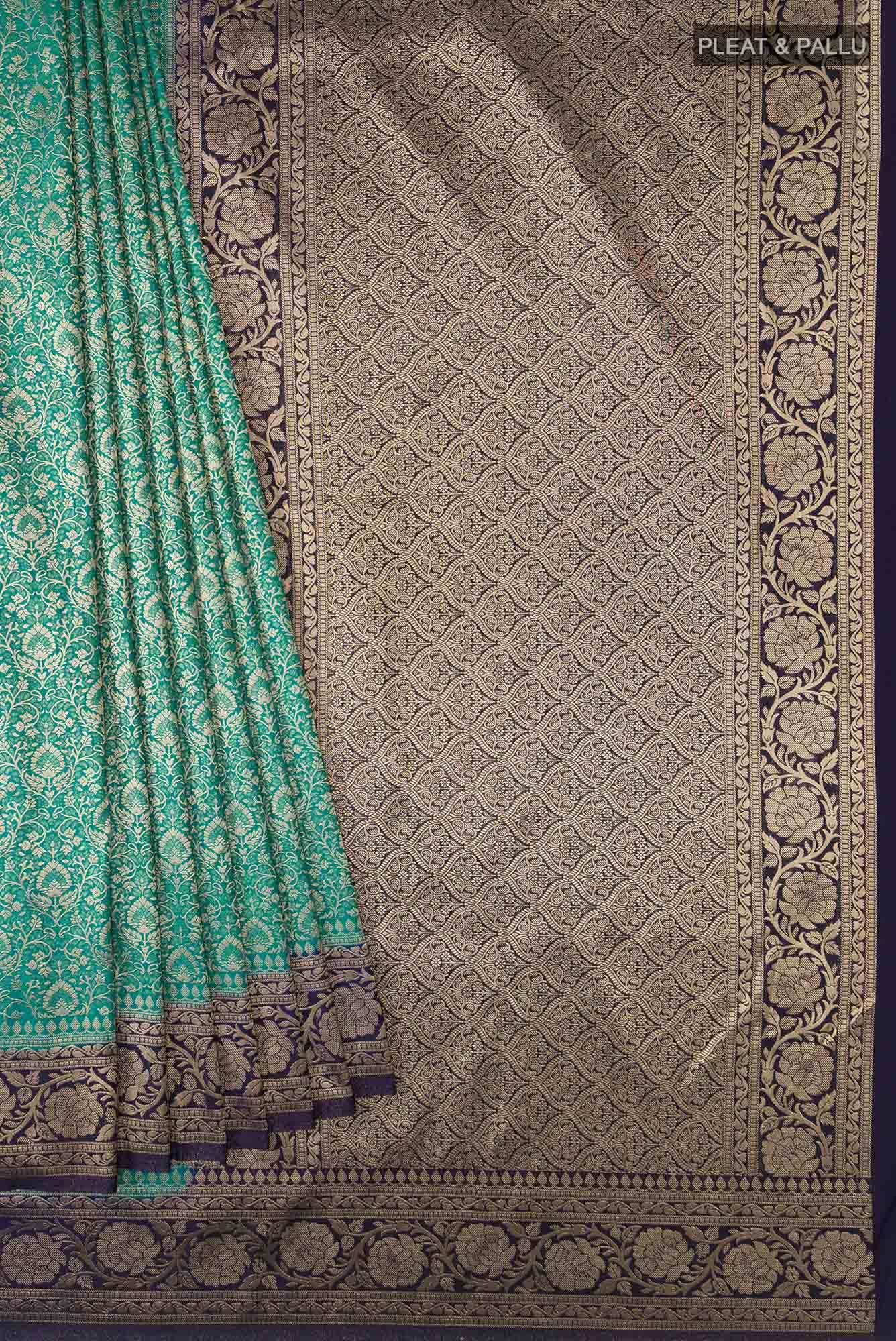 Teal Blended Art Silk Saree