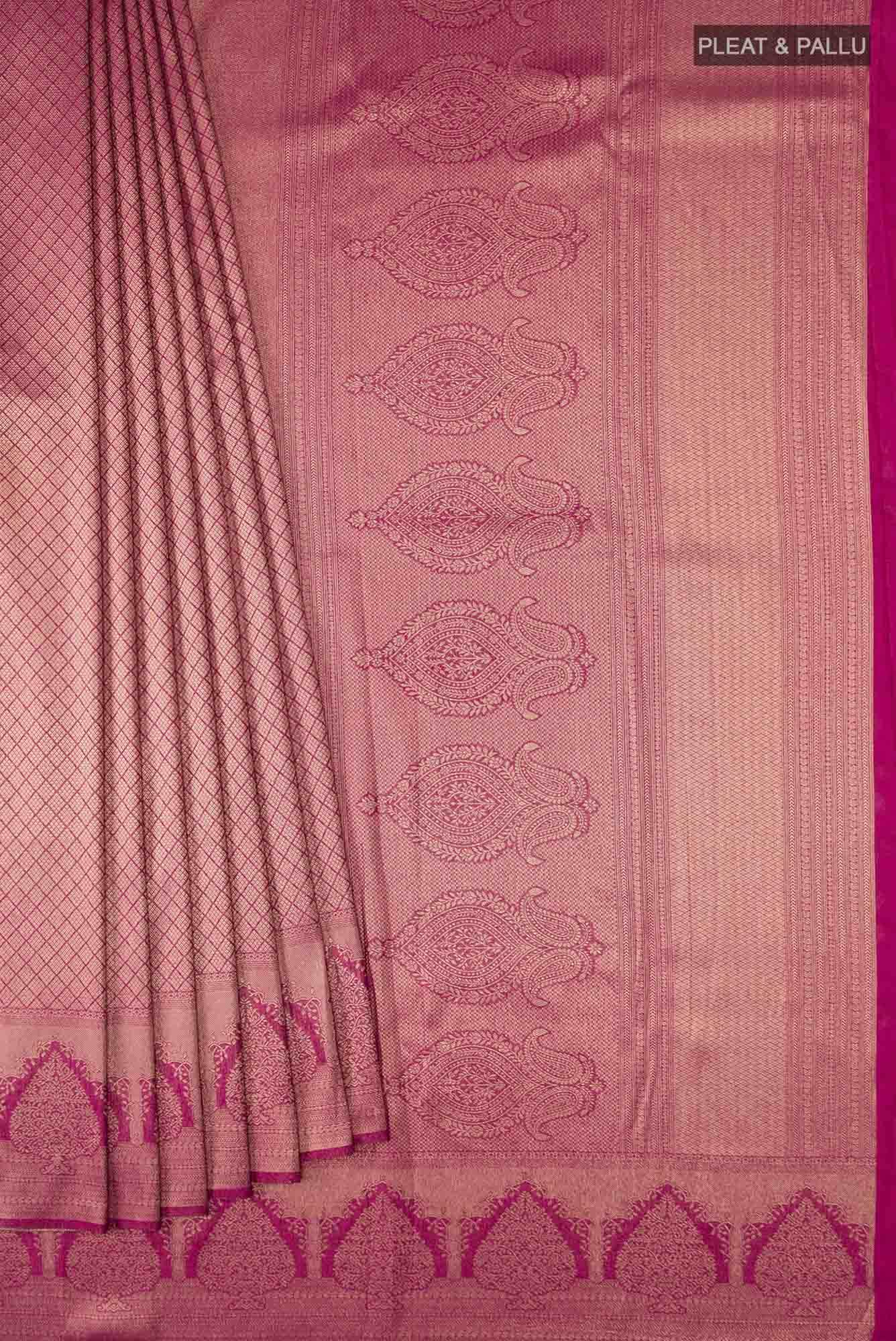 Burgundy Blended Art Silk Saree