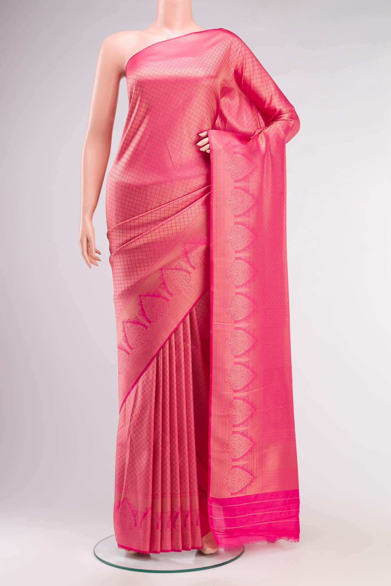 Pink Blended Art Silk Saree