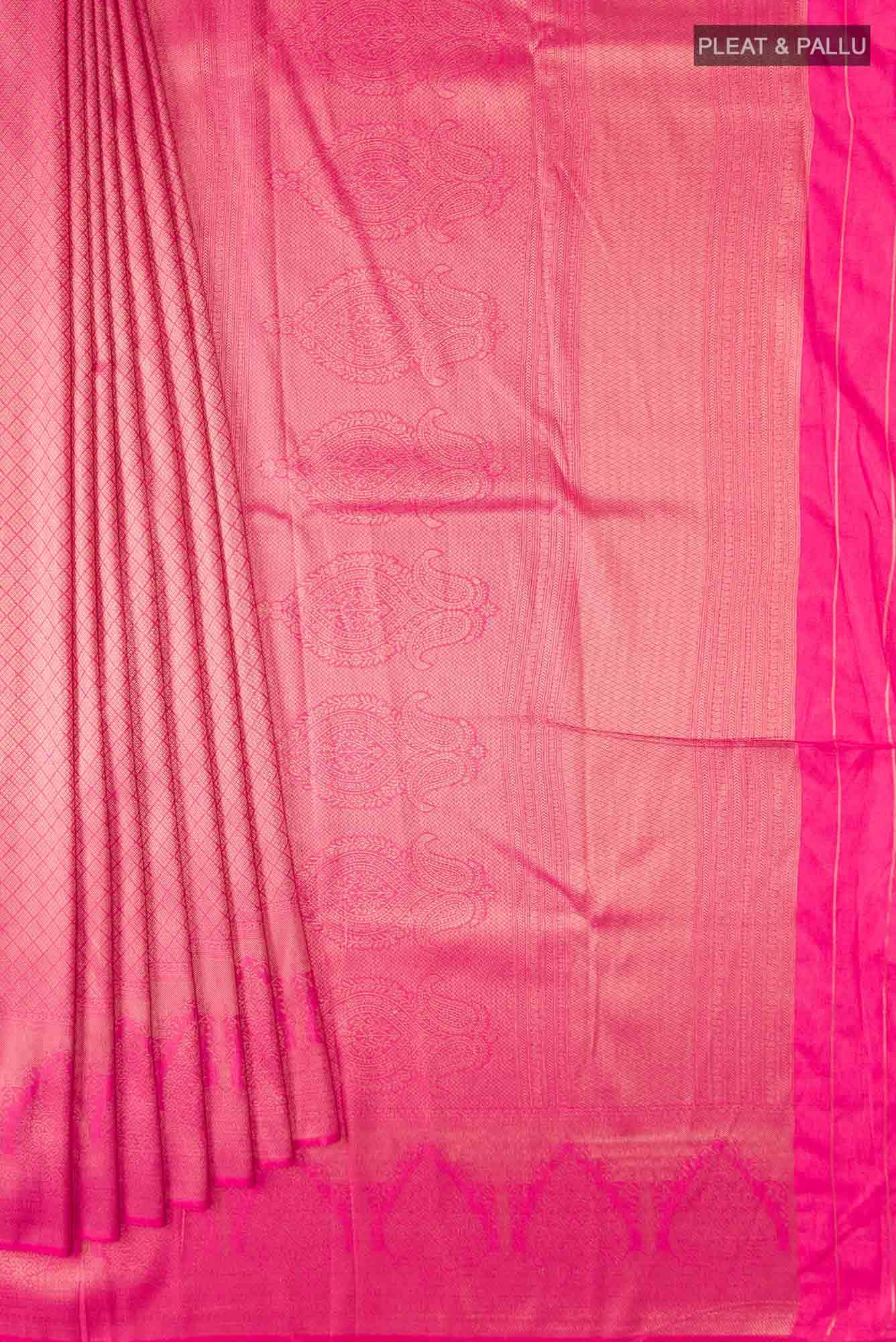 Pink Blended Art Silk Saree