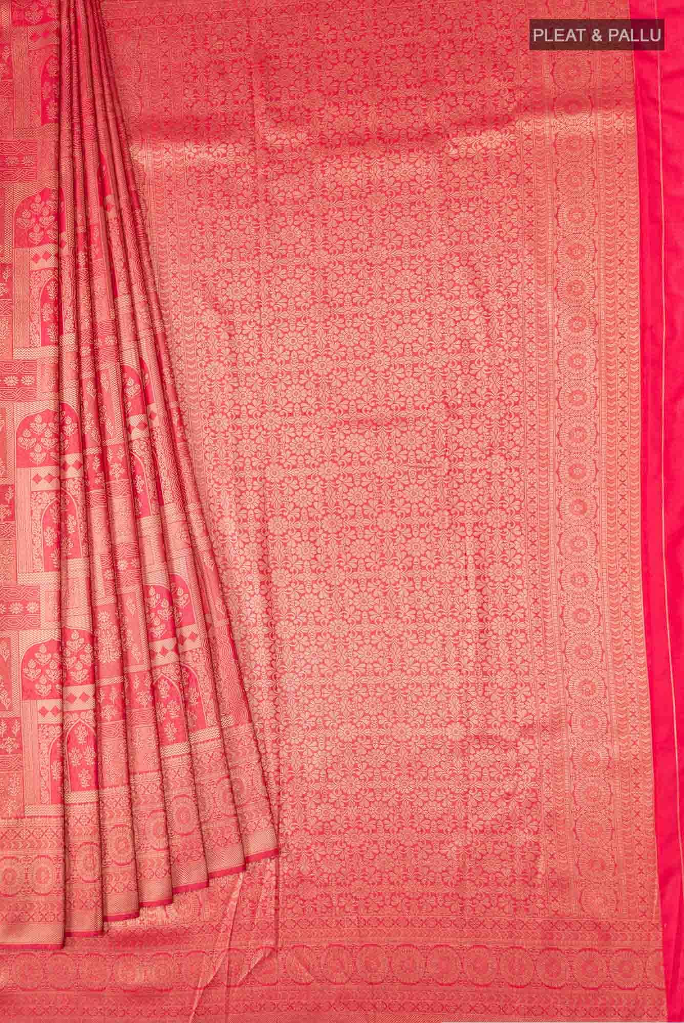 Red Blended Art Silk Saree