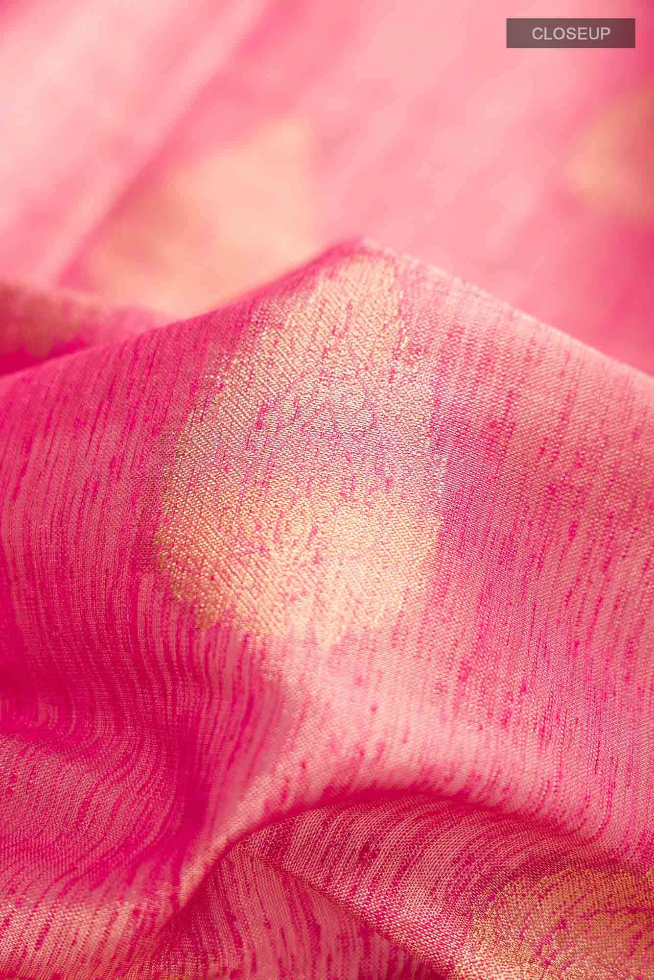 Pink Dual Tone Blended Art Silk Saree