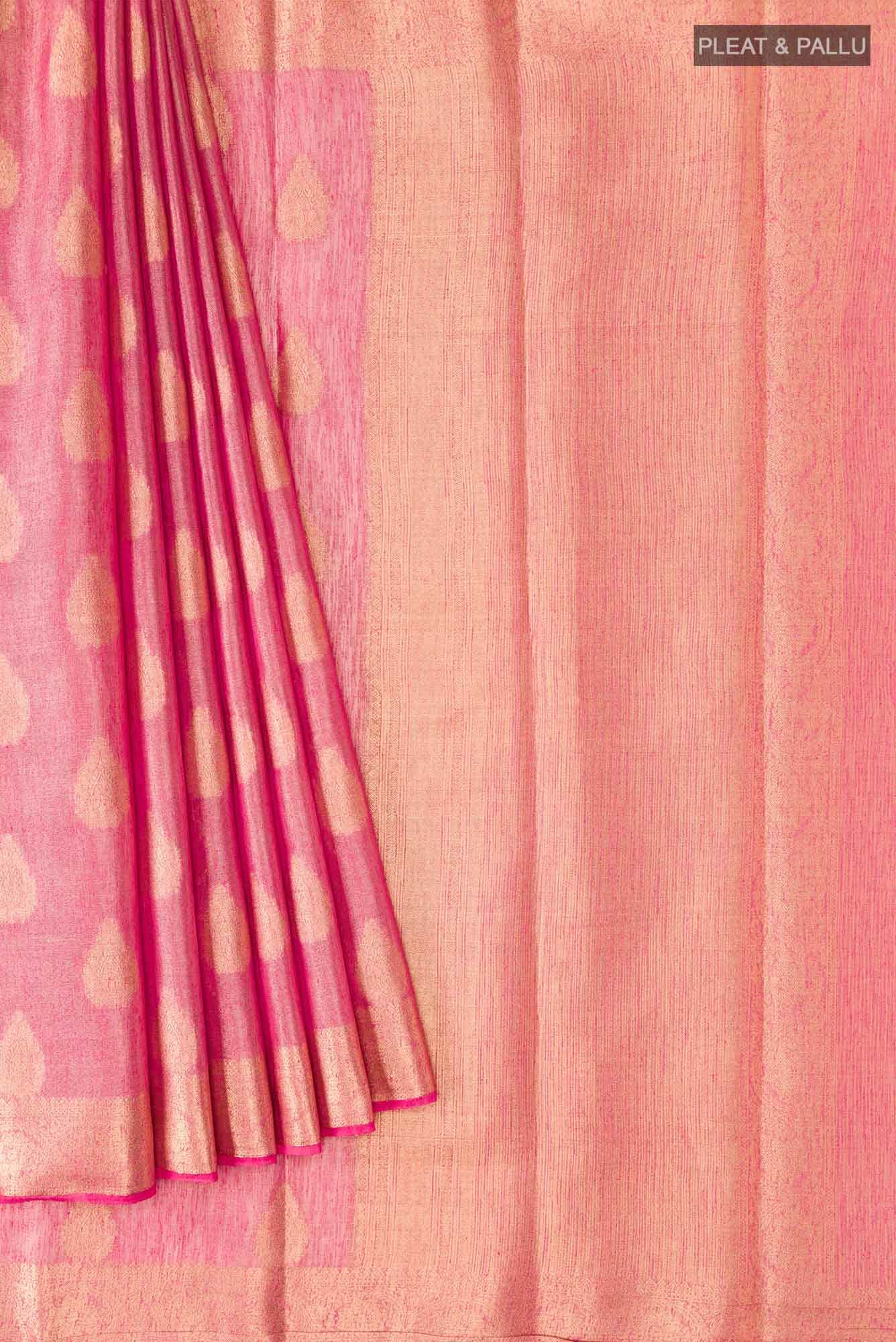 Pink Dual Tone Blended Art Silk Saree