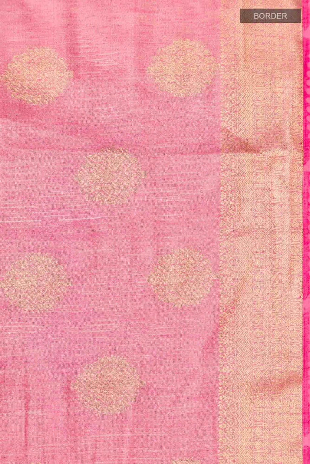 Pink Blended Tussar Silk Saree