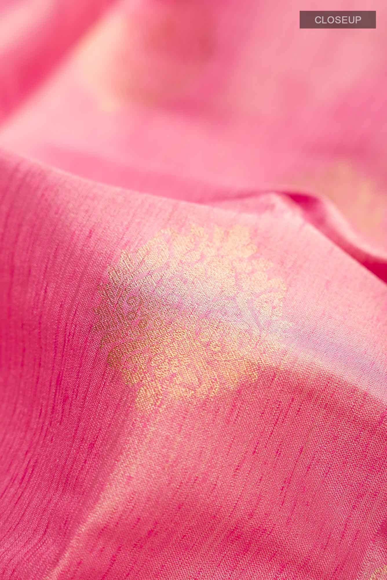 Pink Blended Tussar Silk Saree