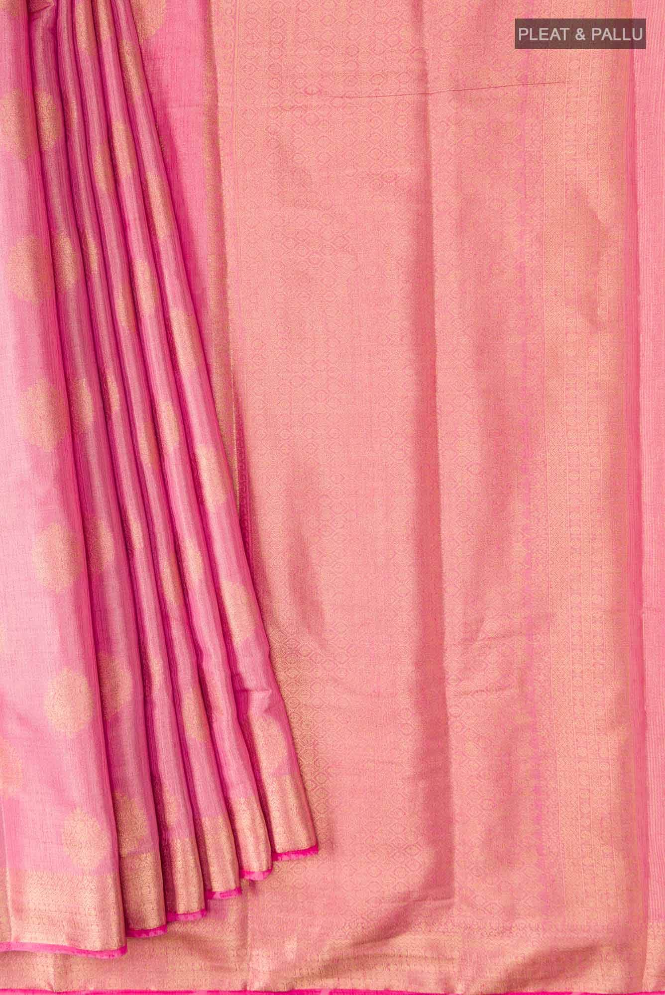 Pink Blended Tussar Silk Saree