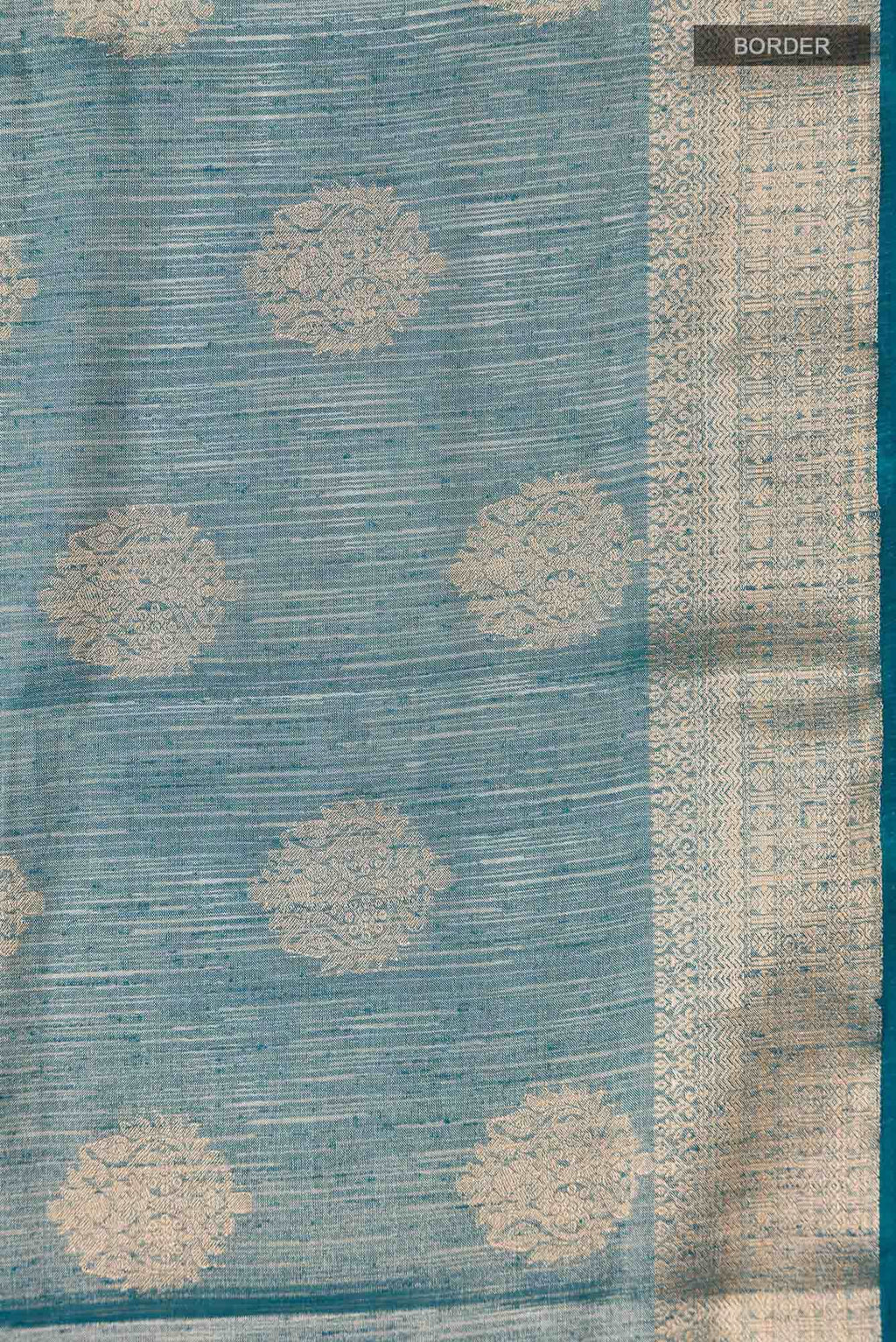 Blue with Gold Dual Tone Blended Art Silk Saree