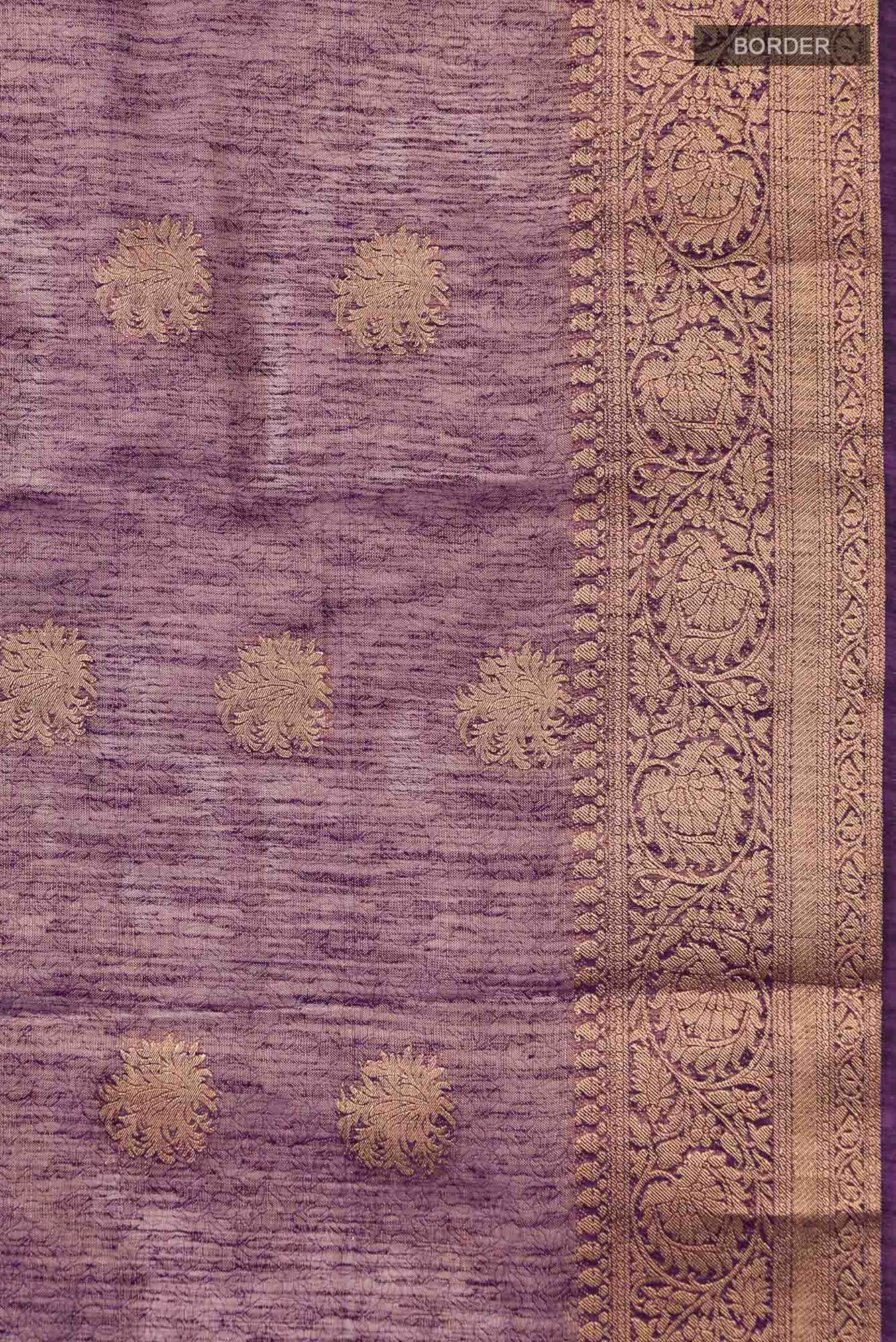 Violet Blended Tussar Silk Saree