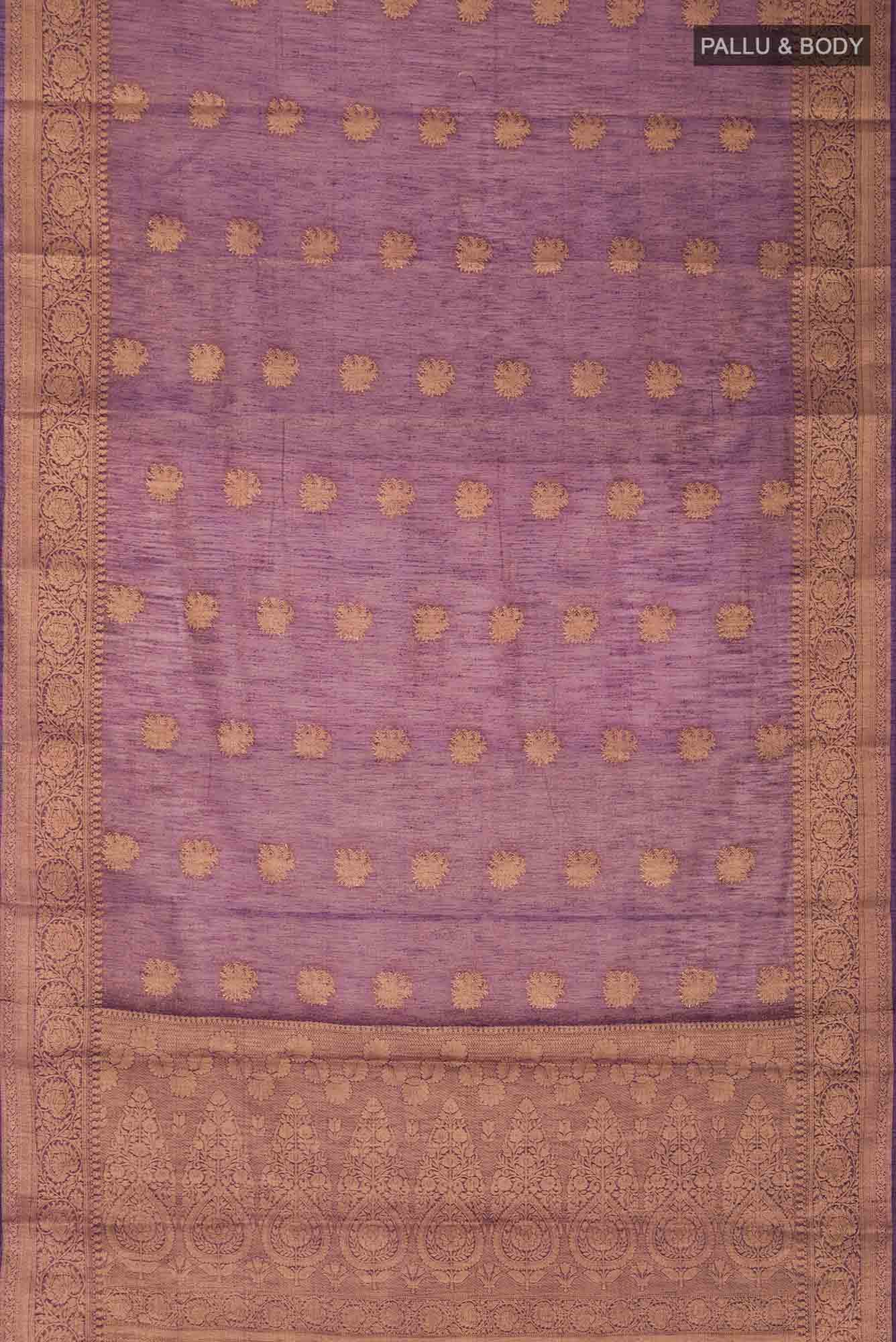 Violet Blended Tussar Silk Saree