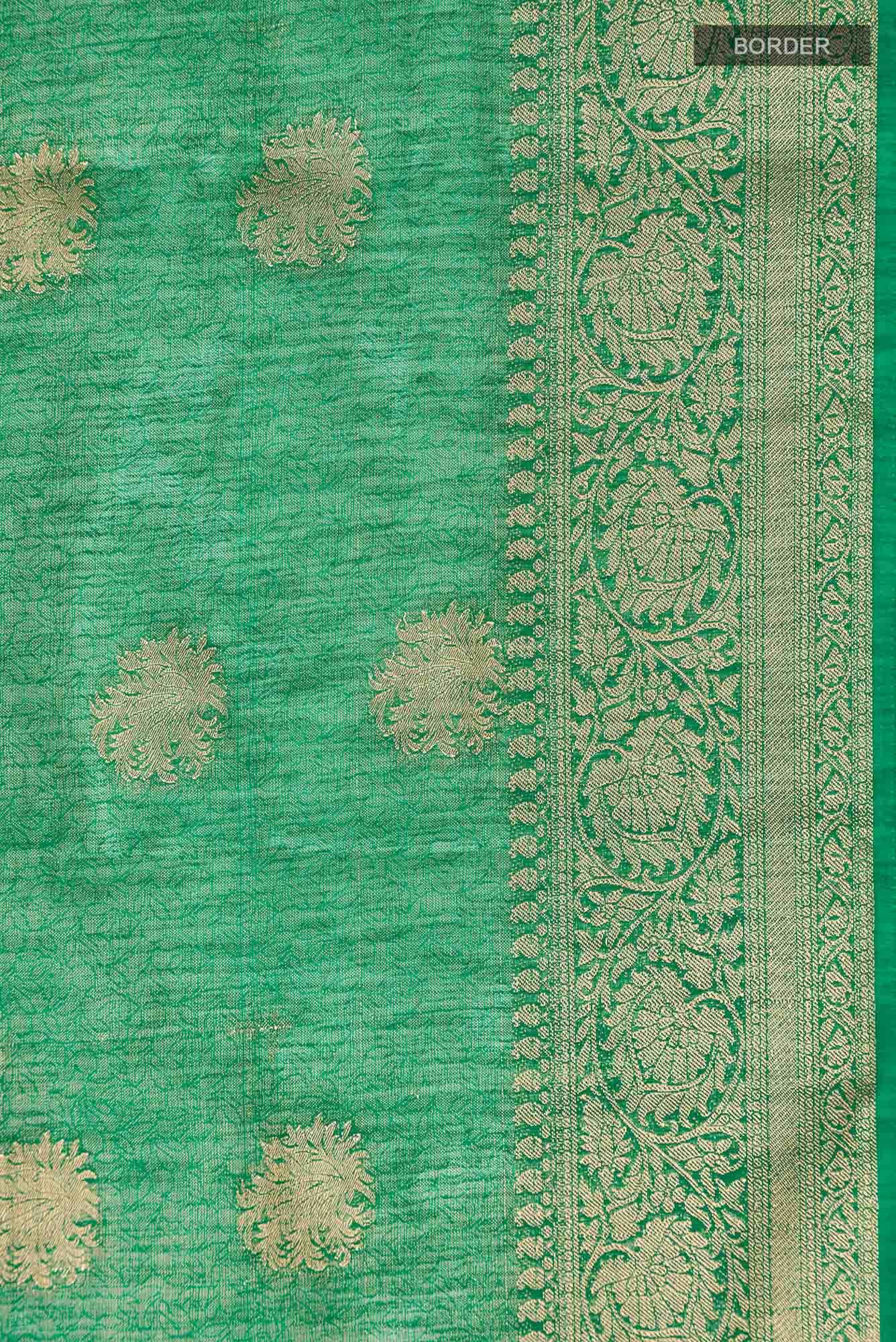 Green Blended Art Silk Saree