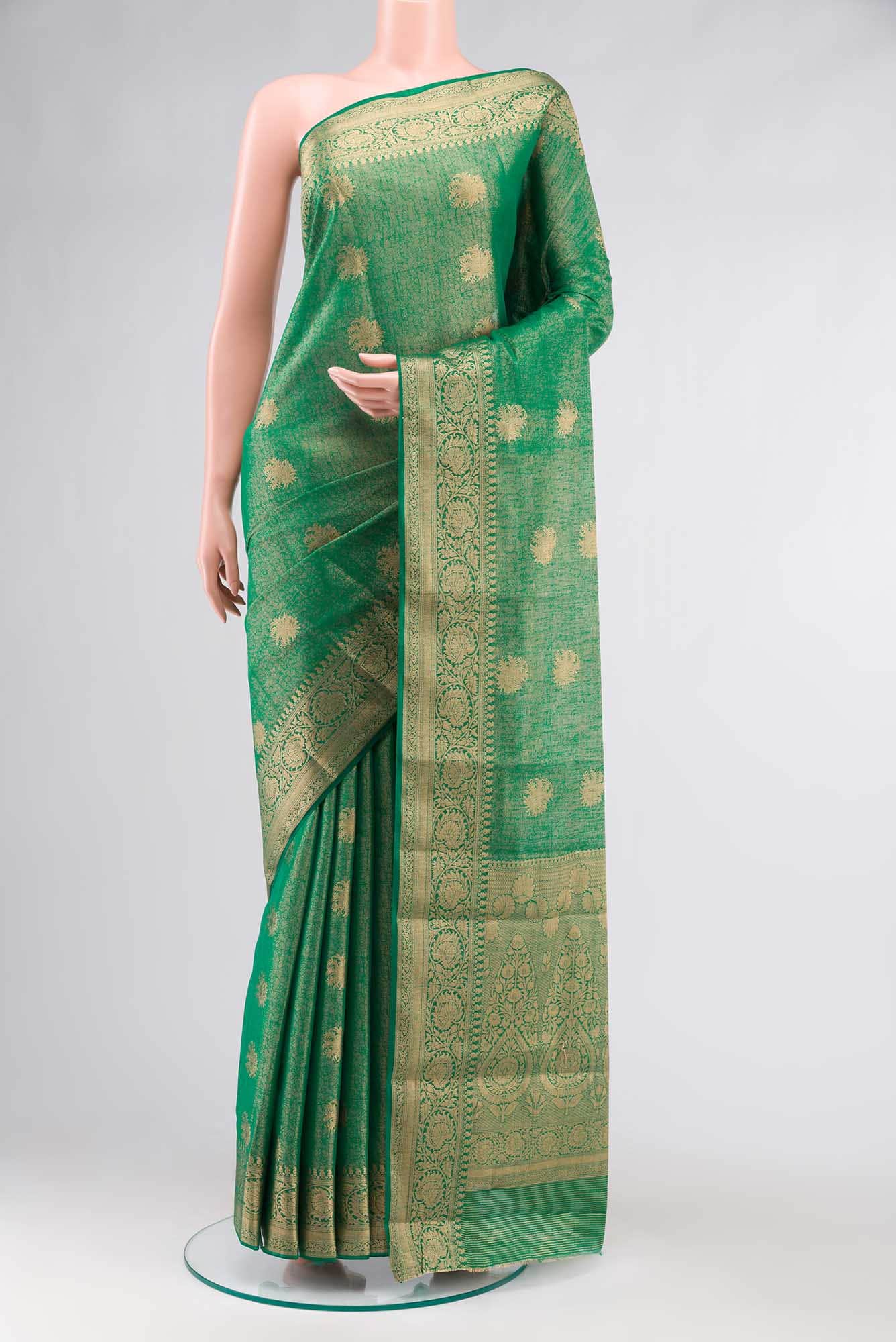 Green Blended Art Silk Saree