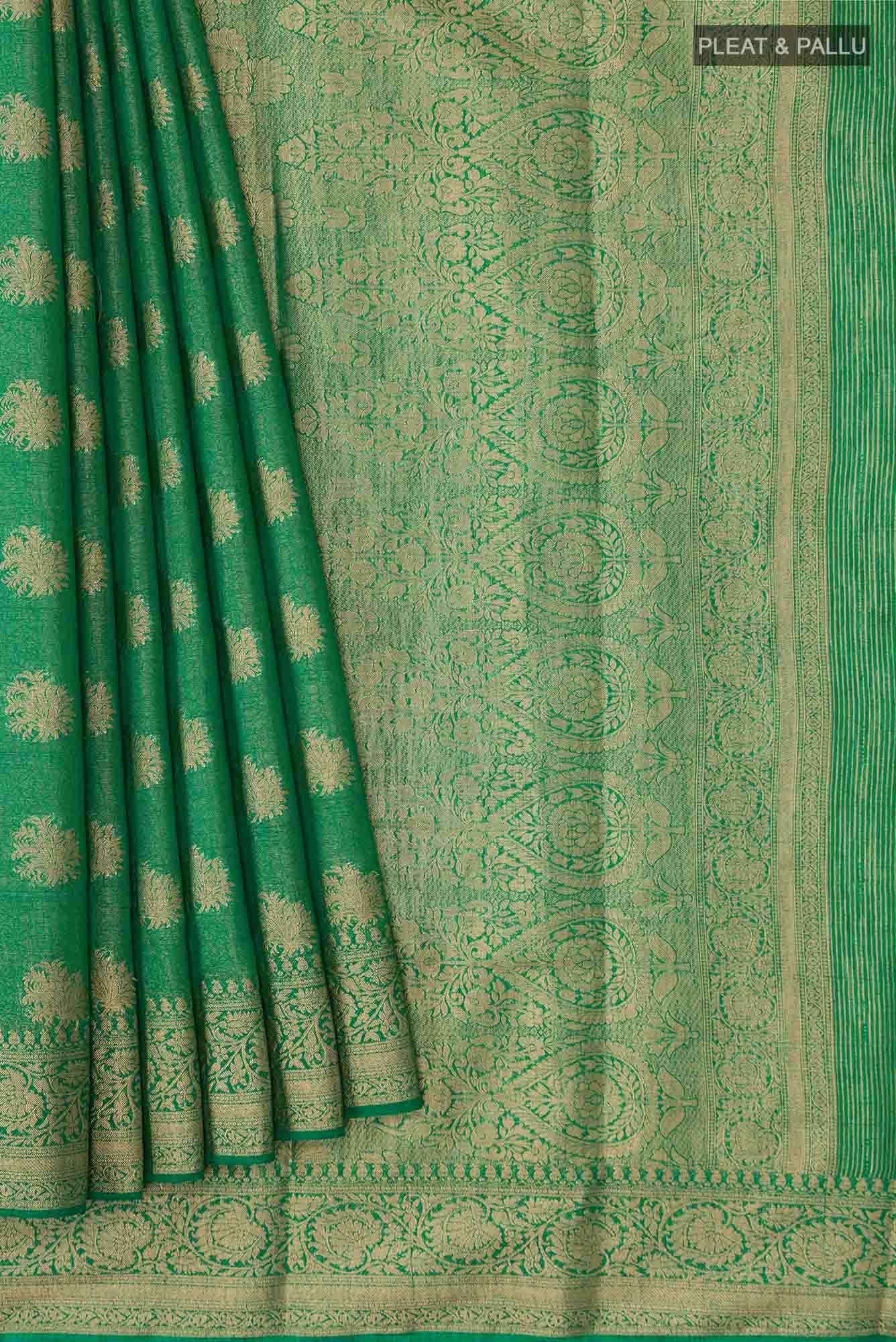 Green Blended Art Silk Saree