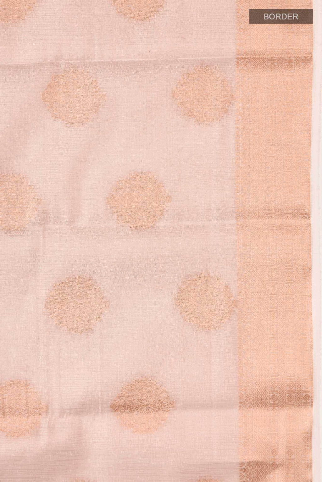 Cream with Gold Dual Tone Blended Art Silk Saree