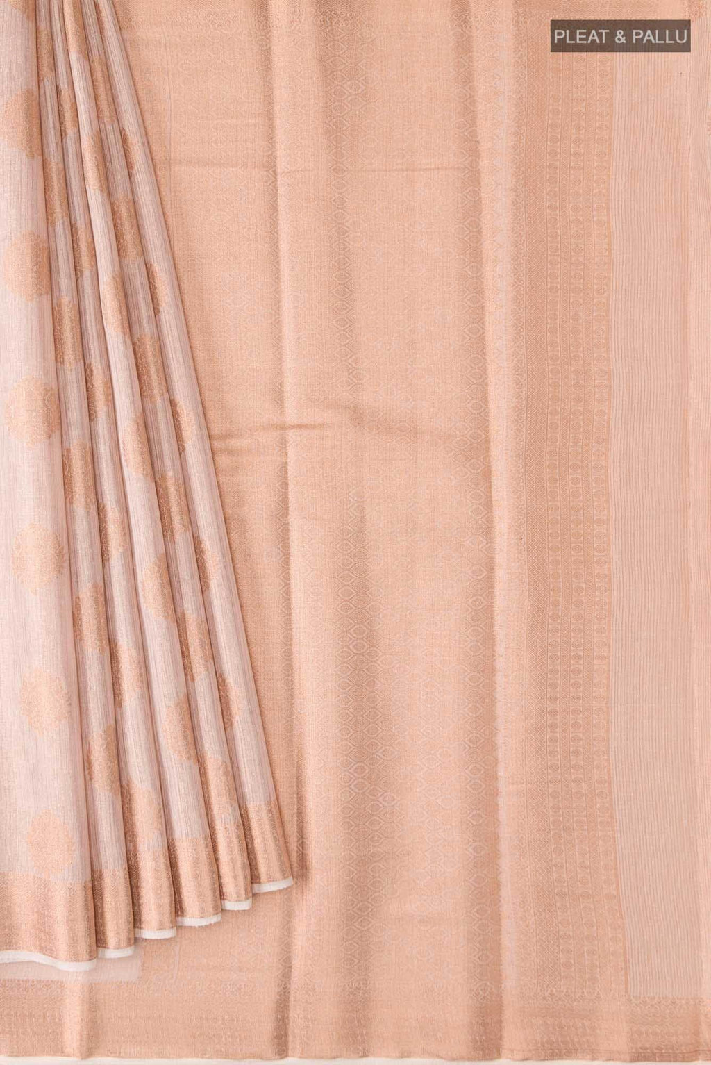 Cream with Gold Dual Tone Blended Art Silk Saree